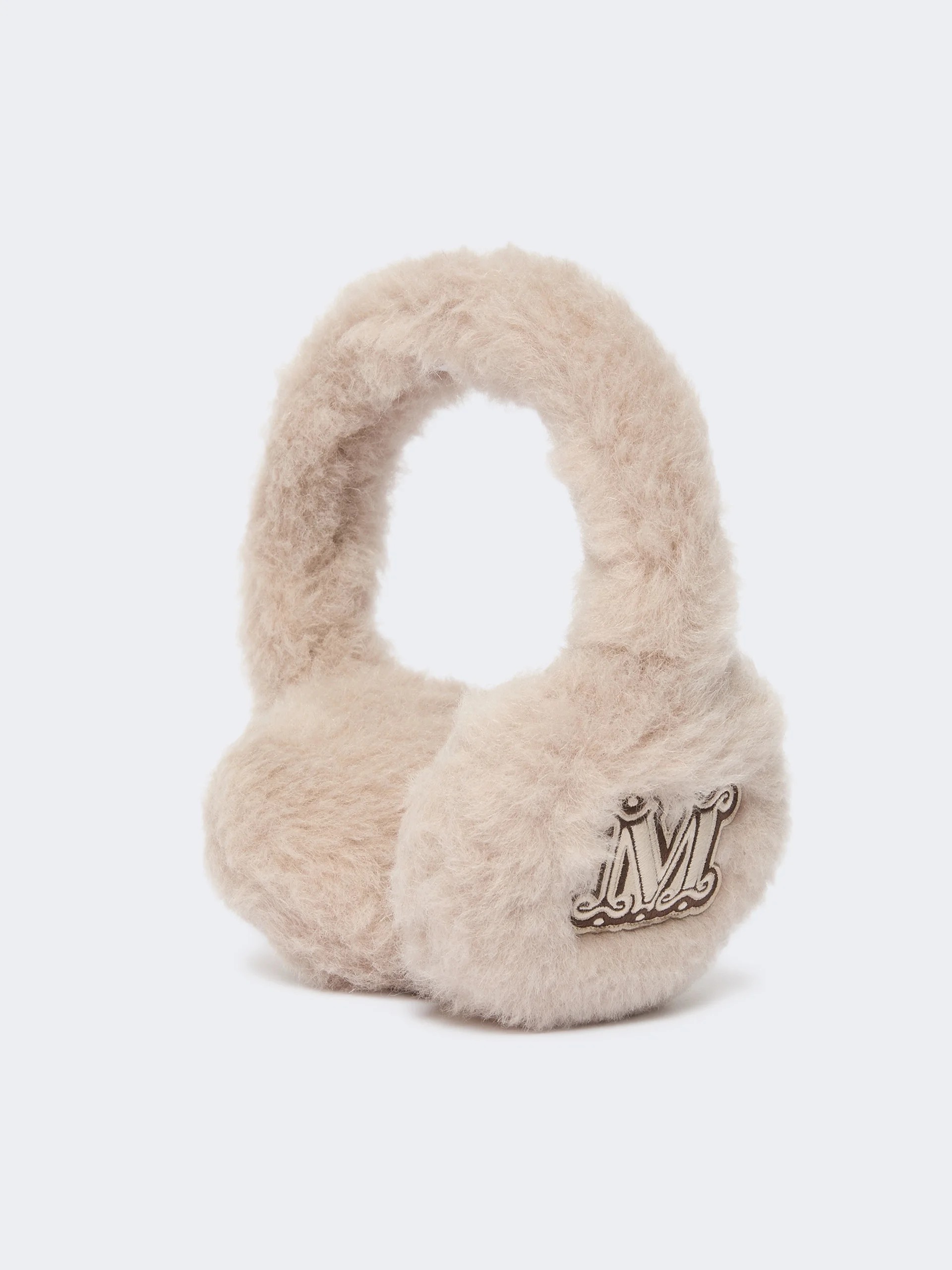 MUFFY1 Alpaca and wool Teddy fabric earmuffs - BEIGE - 1