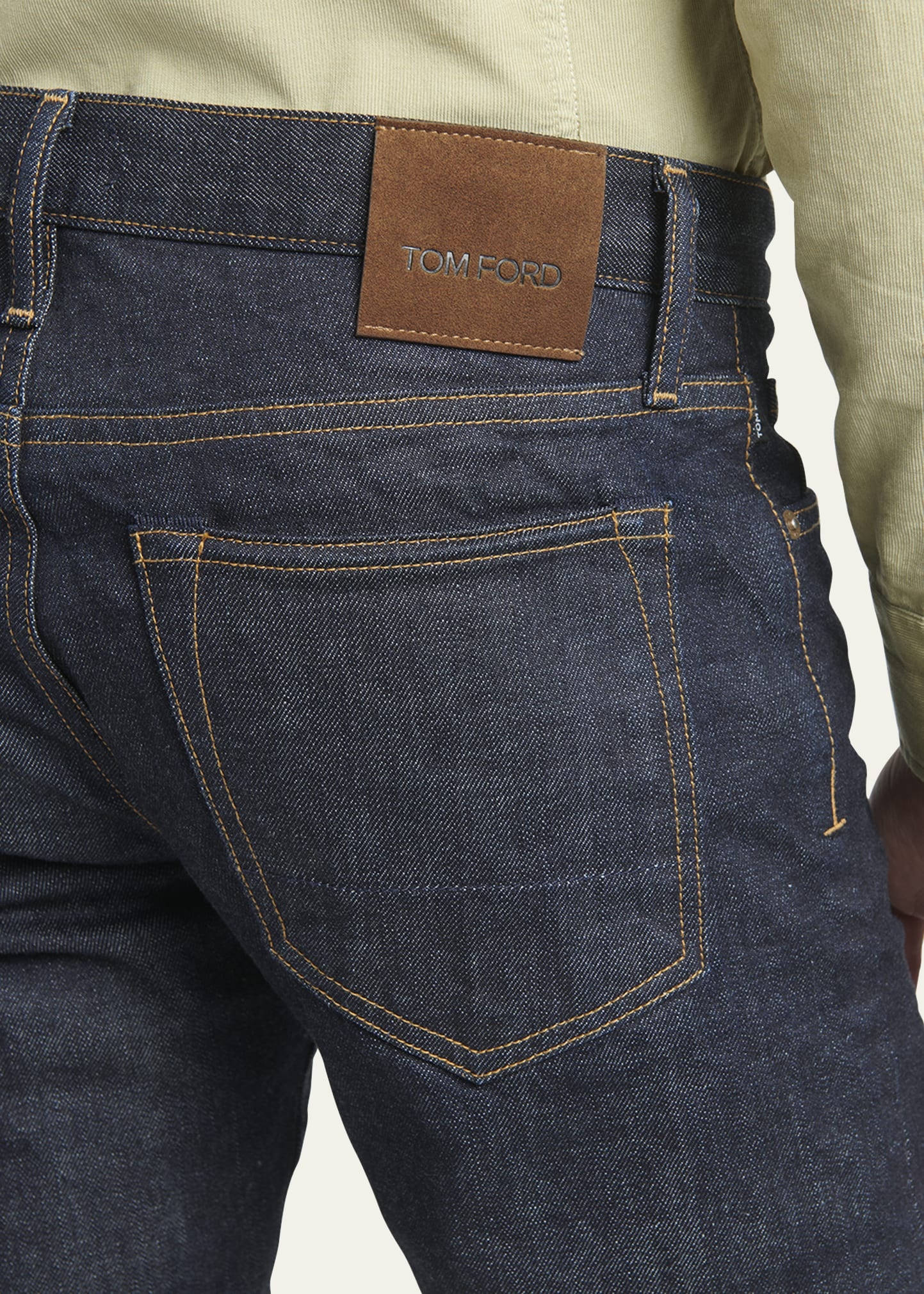 Men's Dark Wash Stretch Slim Fit Jeans - 5