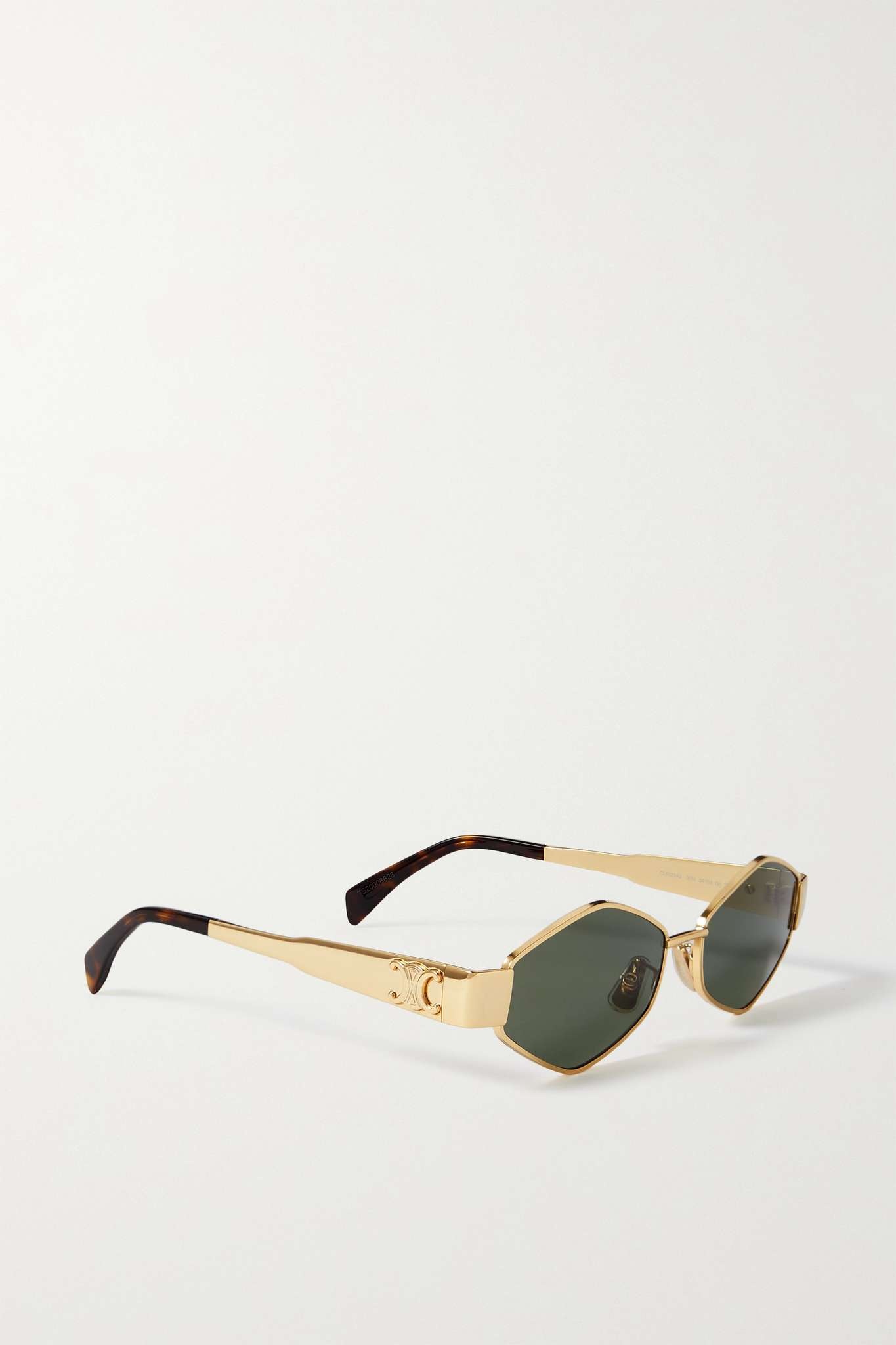 Triomphe hexagon-frame gold-tone and tortoiseshell acetate sunglasses - 3