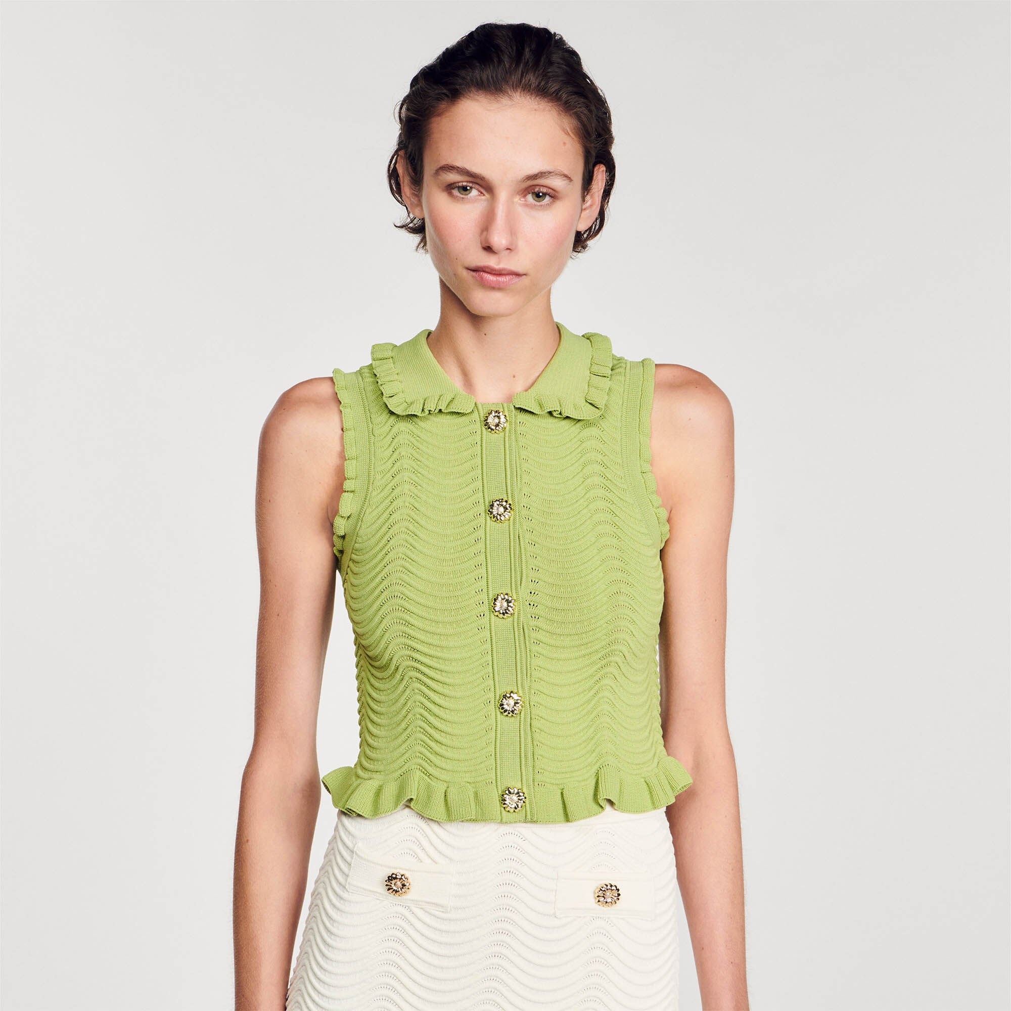 SLEEVELESS KNIT TOP - 5
