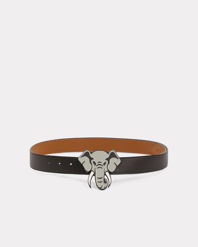 KENZO Elephant' wide reversible leather belt 1