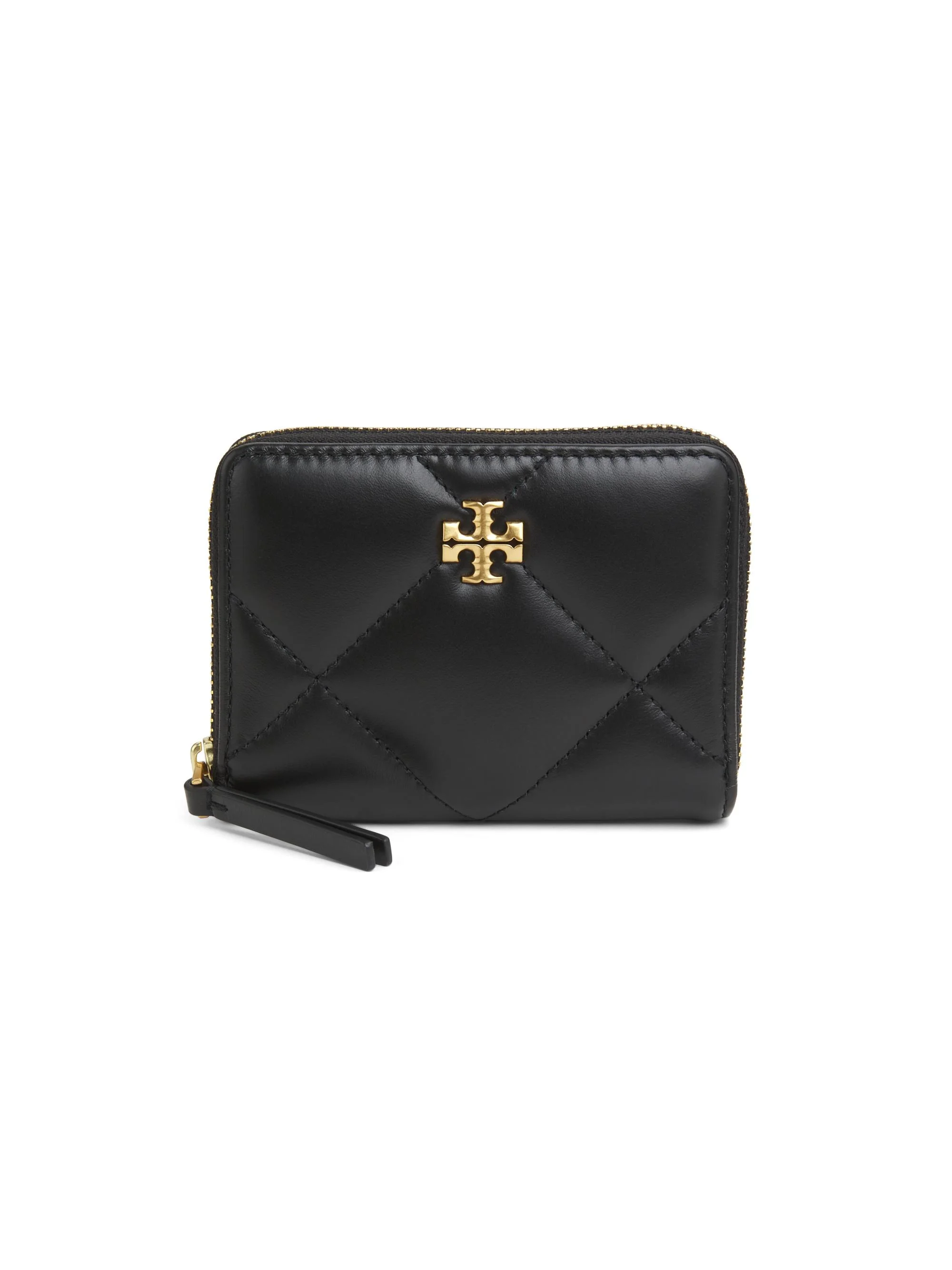 Women's Kira Diamond Leather Wallet - Black - 1