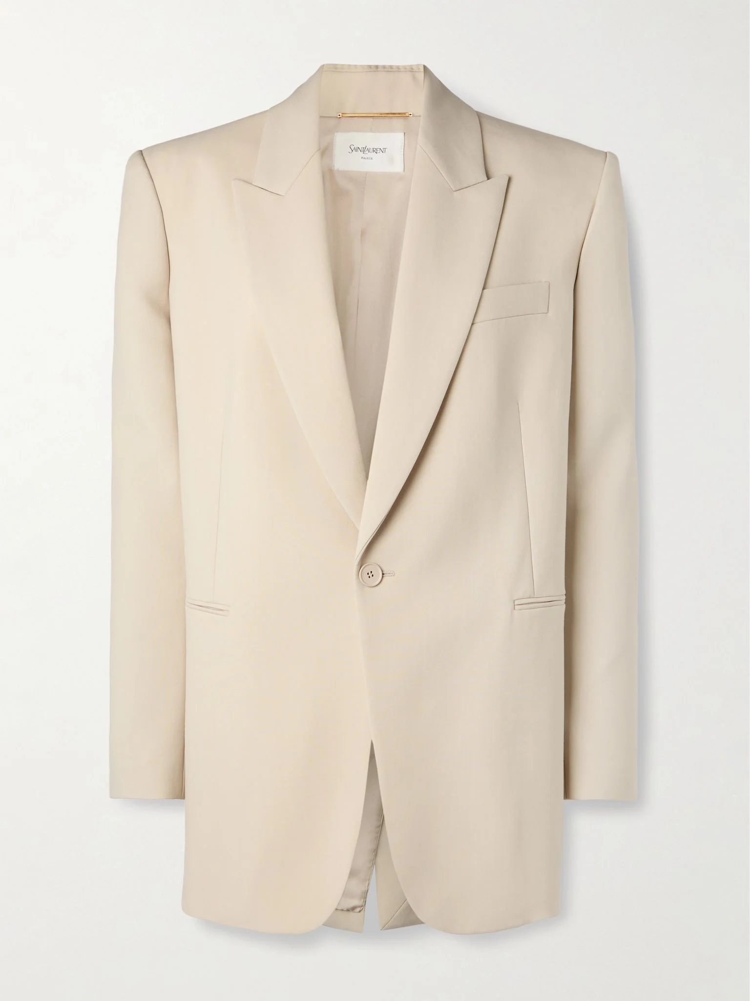 Oversized wool blazer Beige - 1