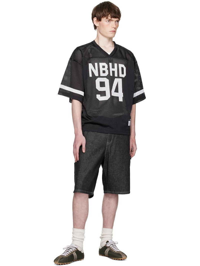 NEIGHBORHOOD Black Painter Denim Shorts outlook