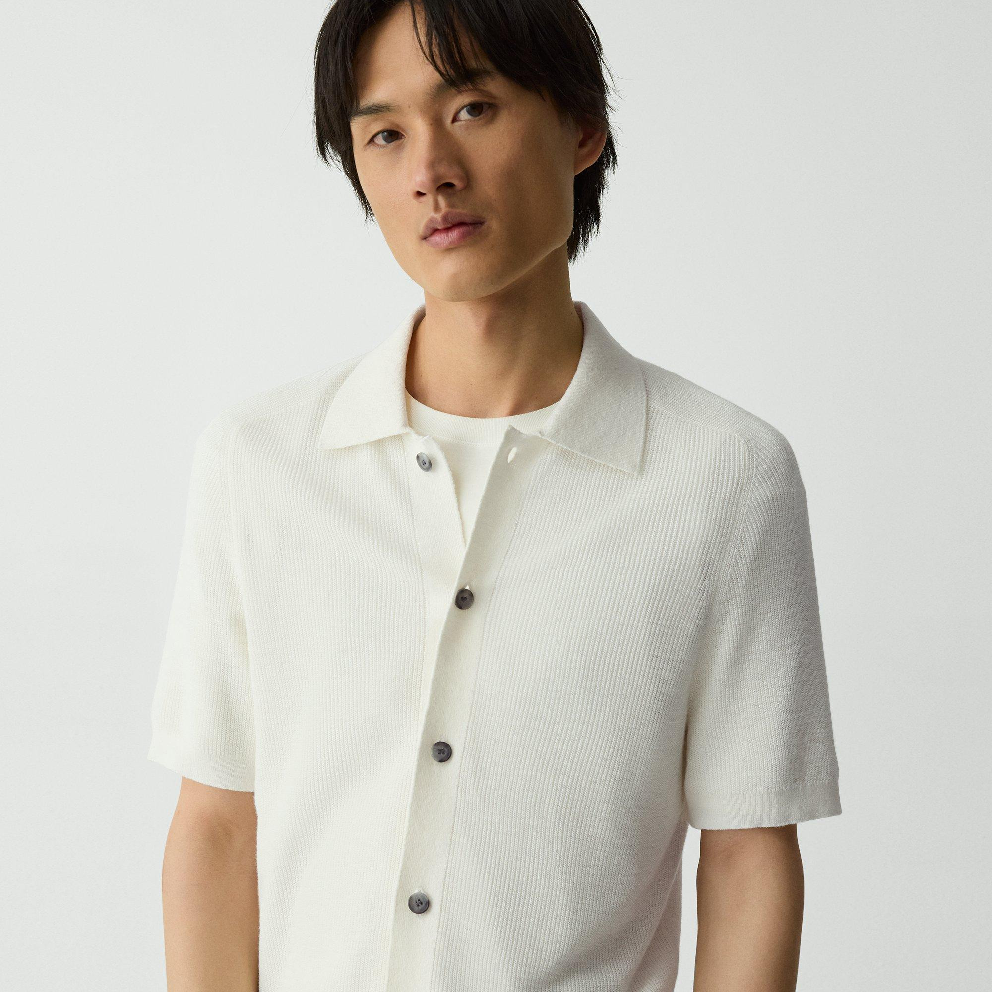 Short-Sleeve Button-Up Shirt in Pacific Linen - 5