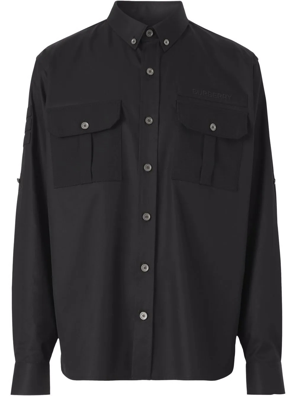 logo-embroidered button-down shirt - 1