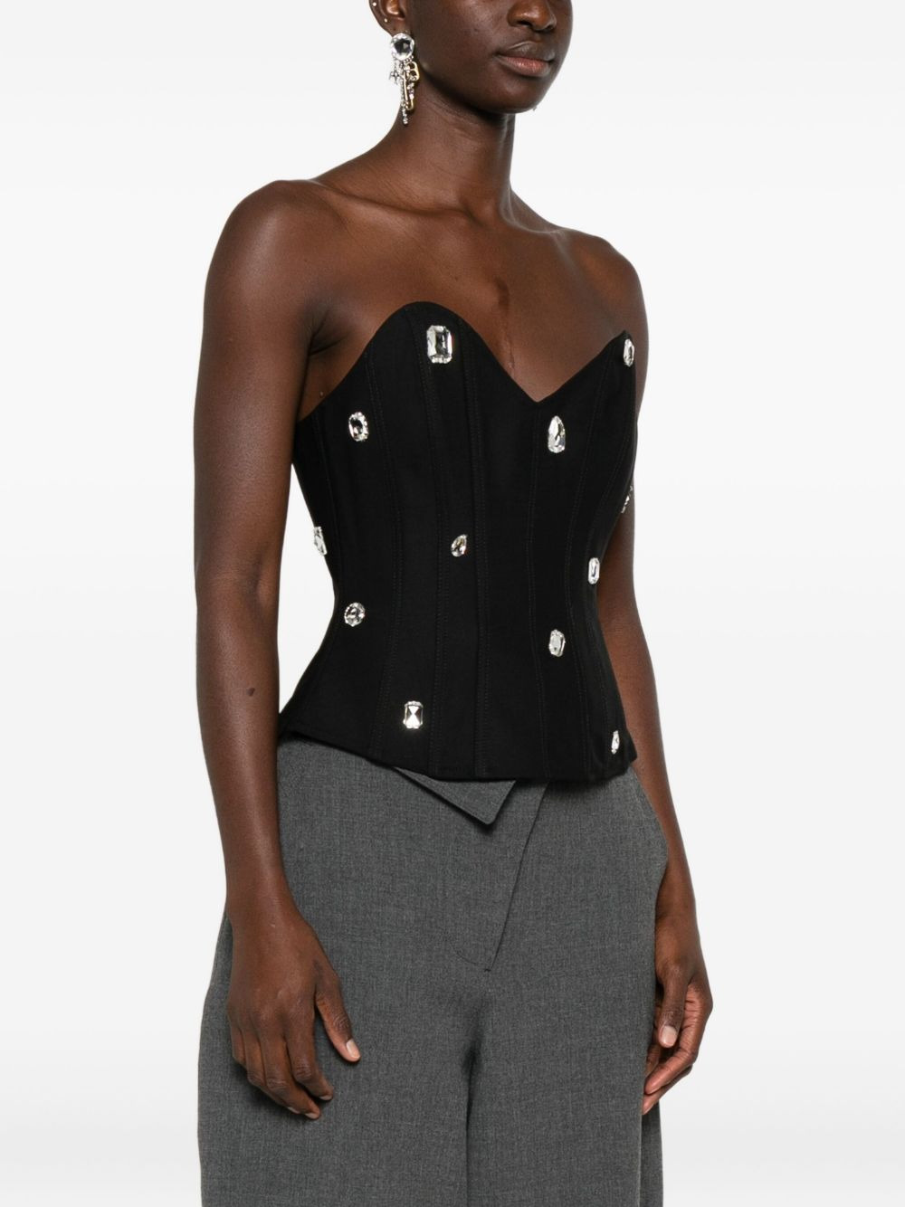 crystal-embellished corset top - 3
