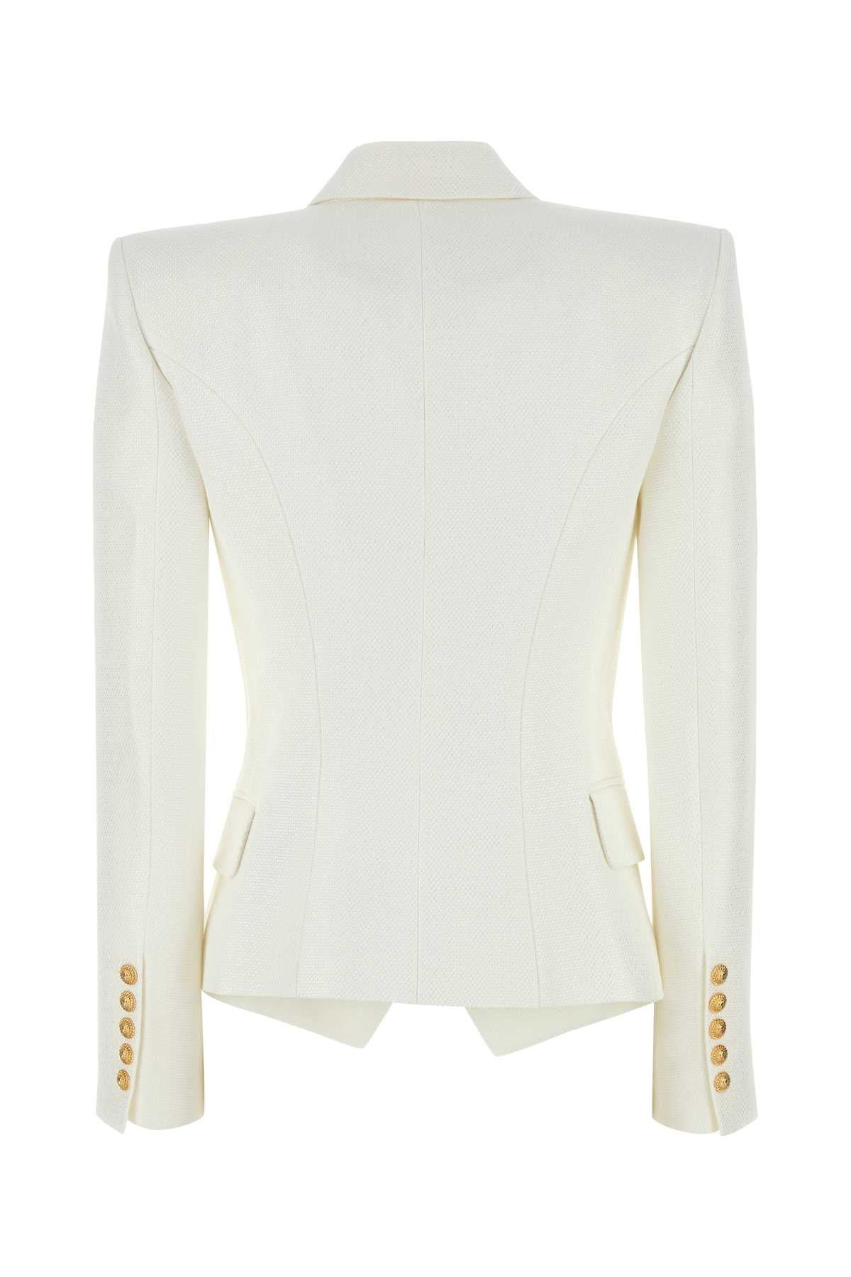 Balmain Women White Viscose Blend Blazer - 2