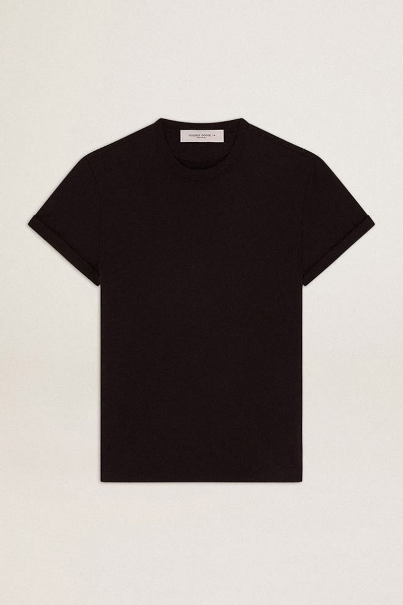 Women’s regular-fit distressed T-shirt in black - 1