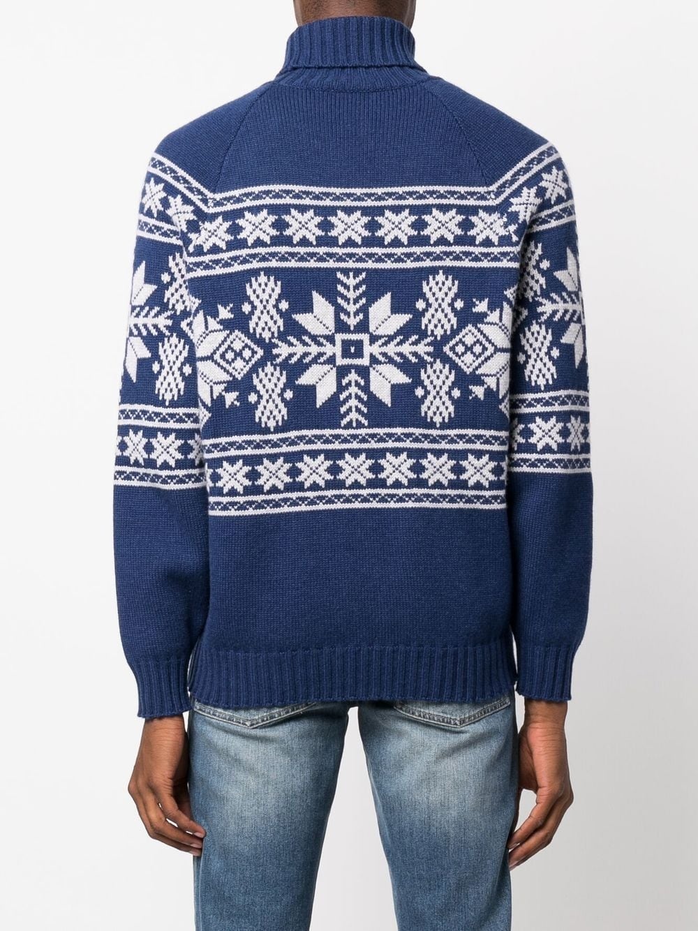 jacquard-pattern cashmere roll-neck jumper - 4