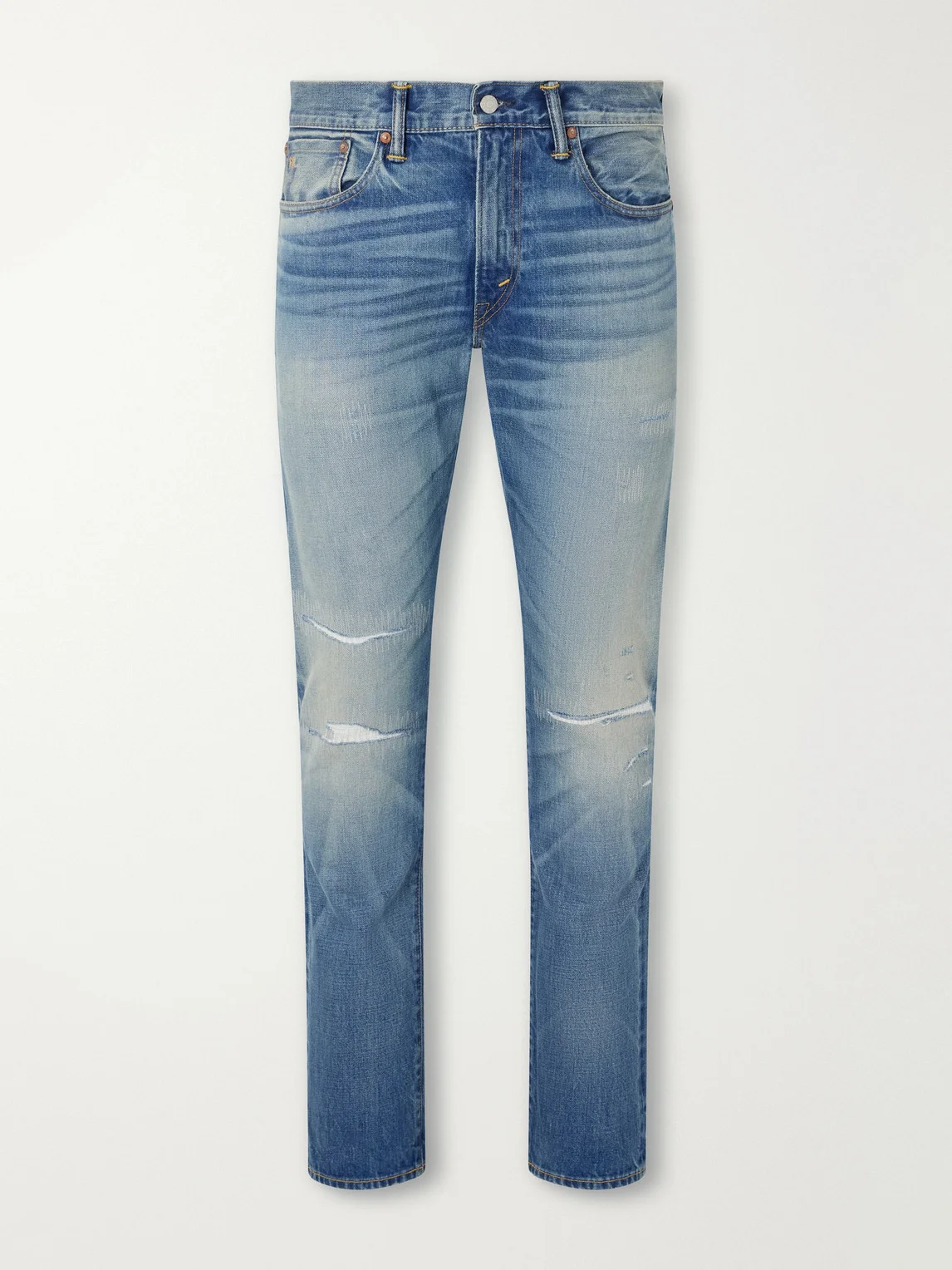 Distressed Slim-Fit Jeans - 1