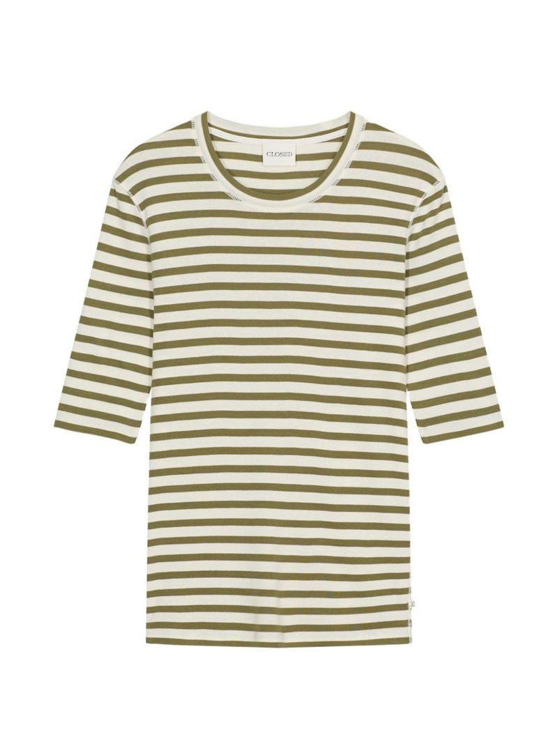 striped crew-neck T-shirt 1