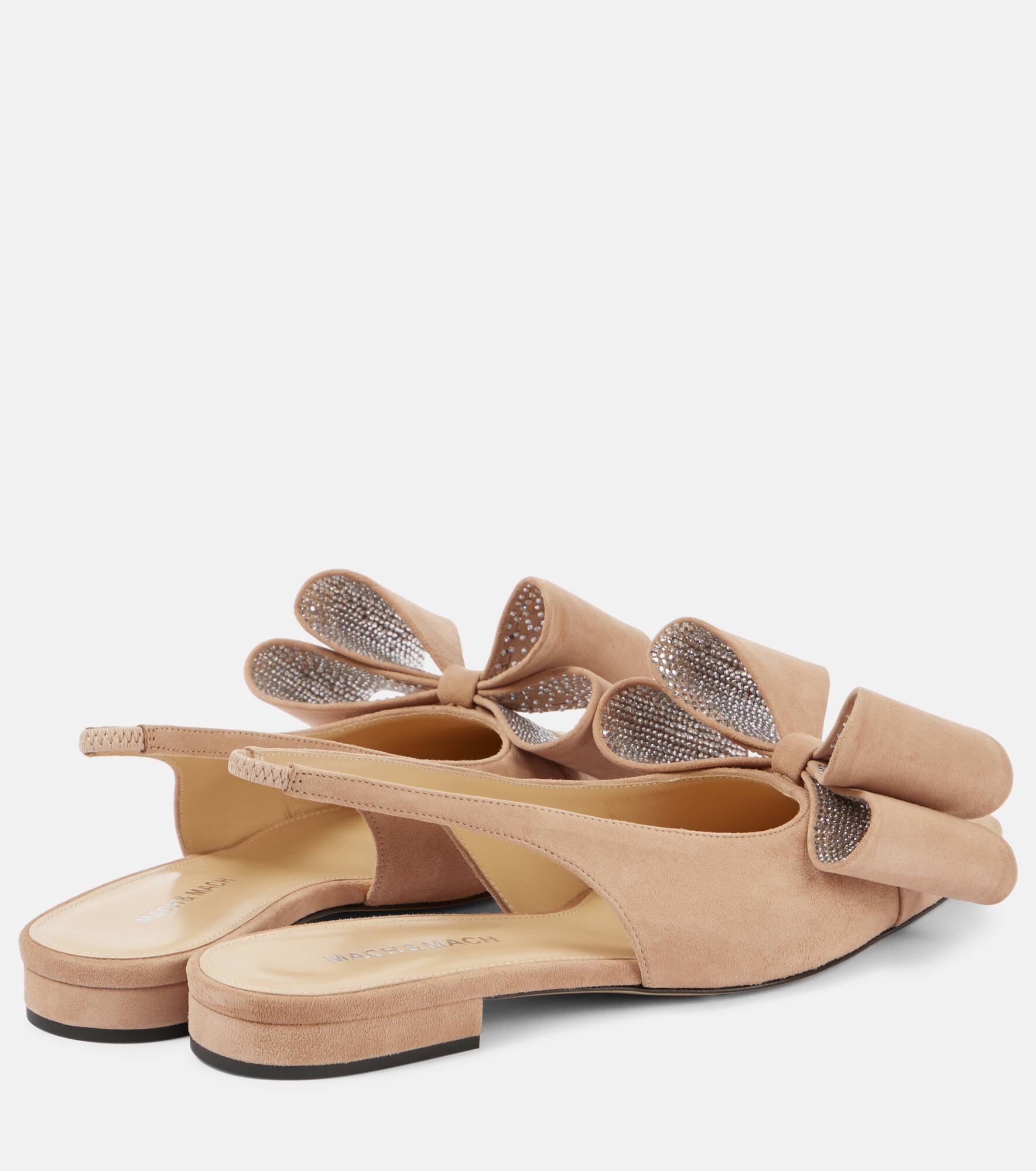 Le Cadeau suede slingback flats - 3