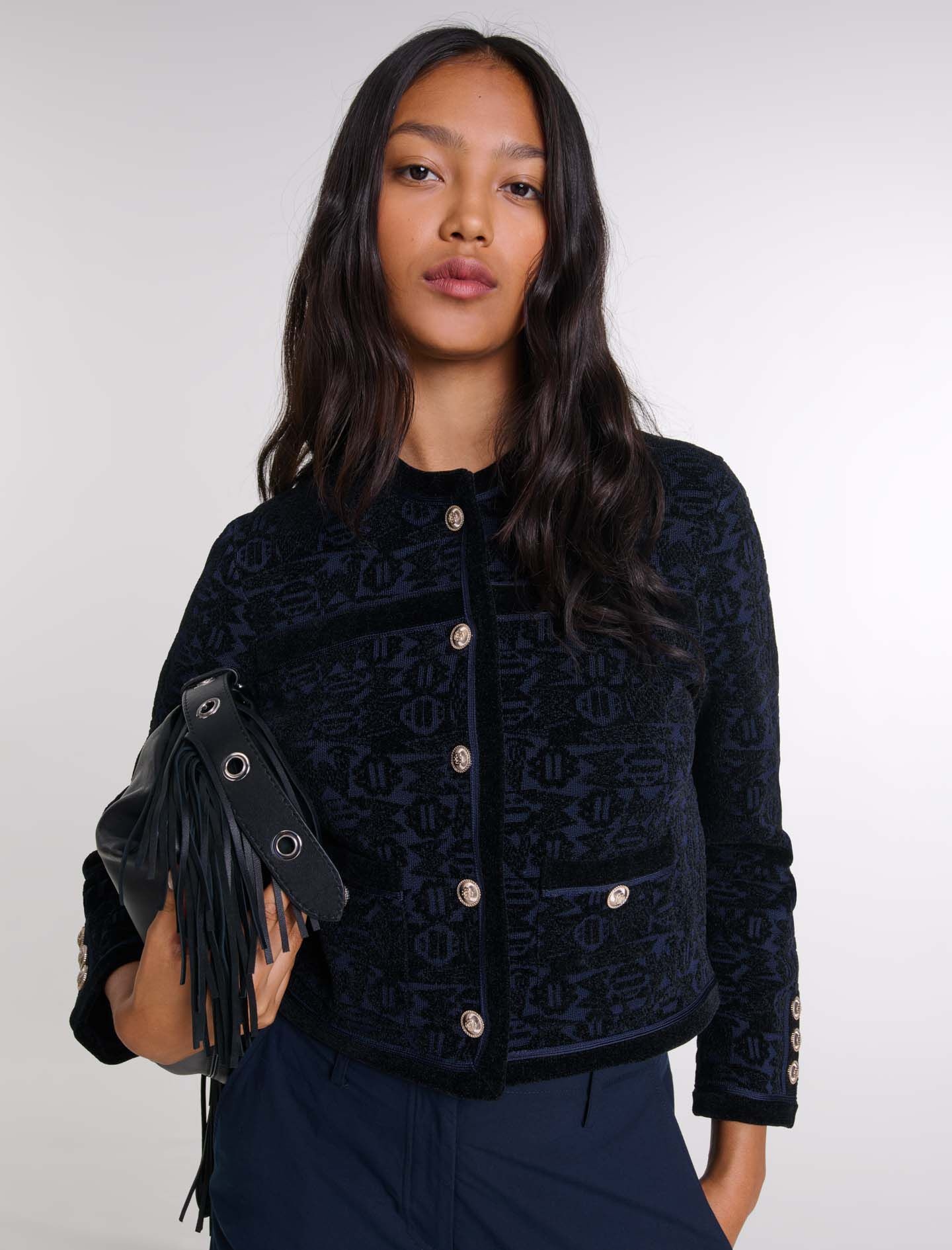 Velvet knit cardigan - 5