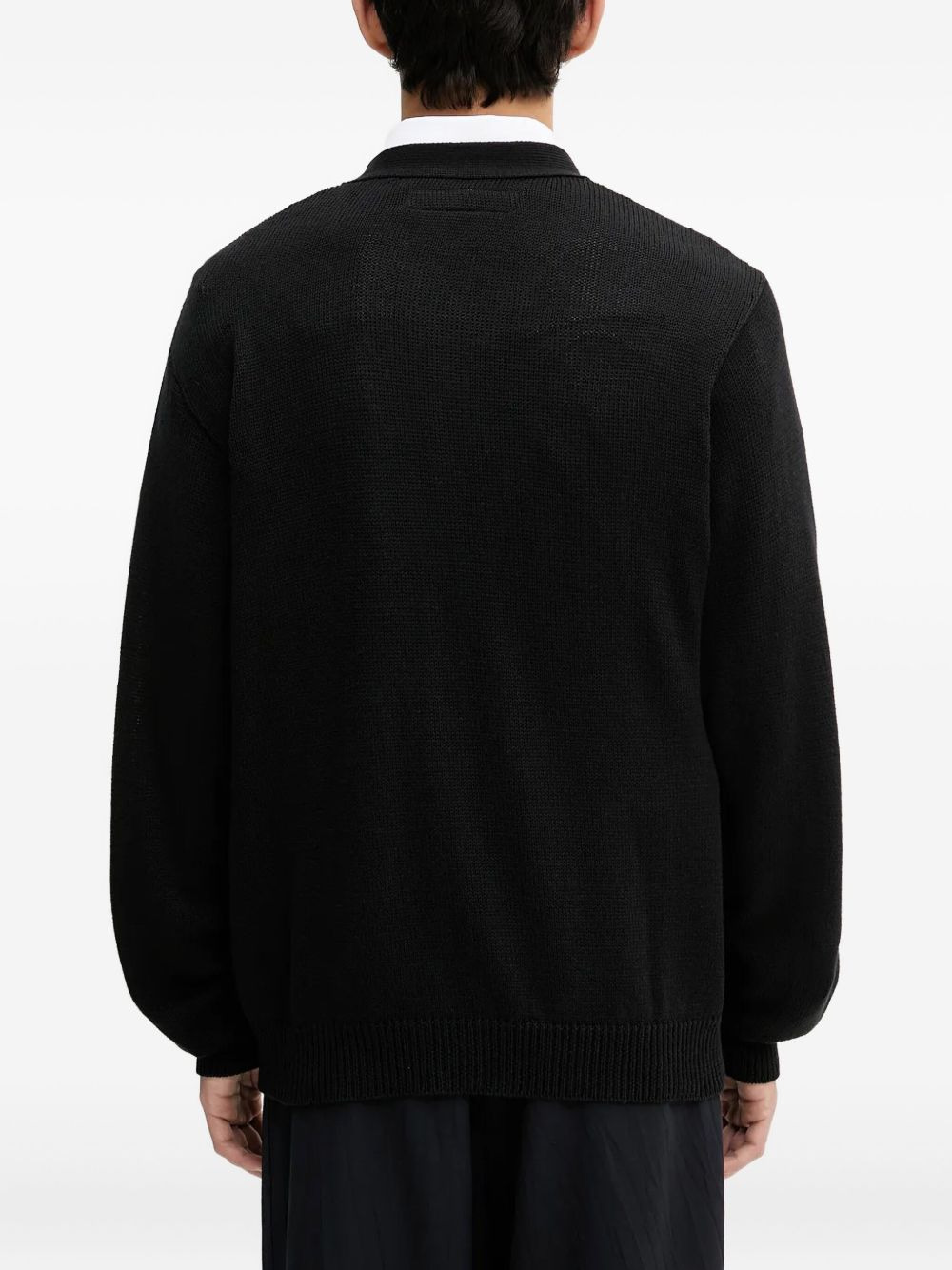 V-neck logo-plaque cardigan - 4