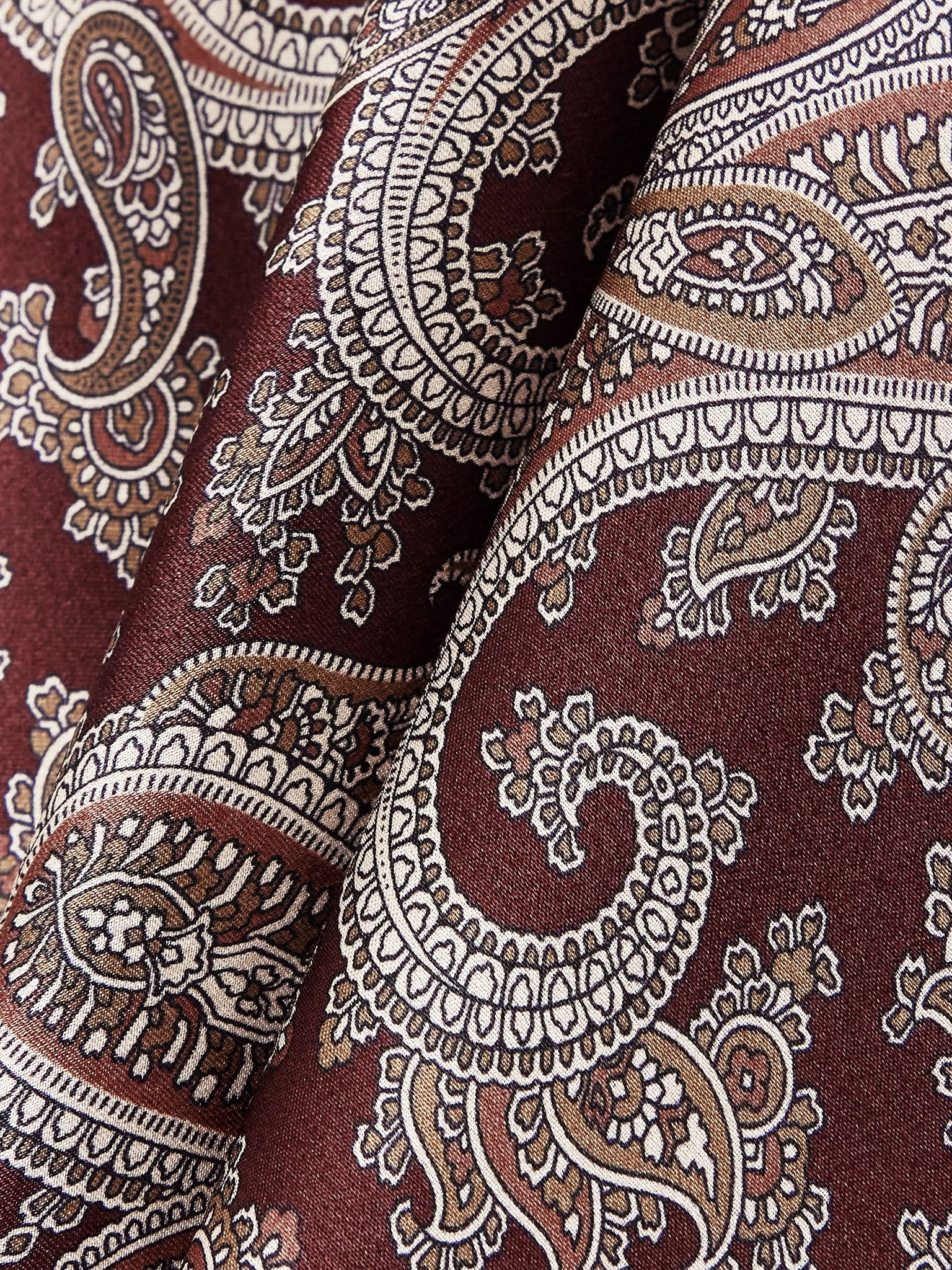 Paisley-print silk scarf Burgundy - 3