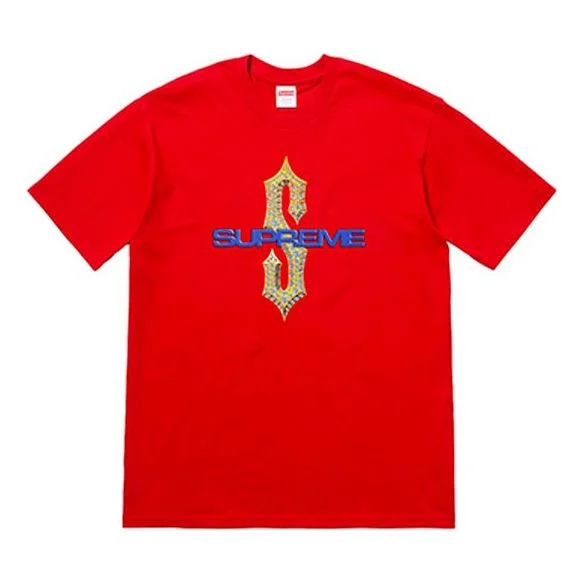 Supreme SS18 Diamonds Tee Red Diamond Printing Short Sleeve Unisex SUP-SS18-0105 - 1