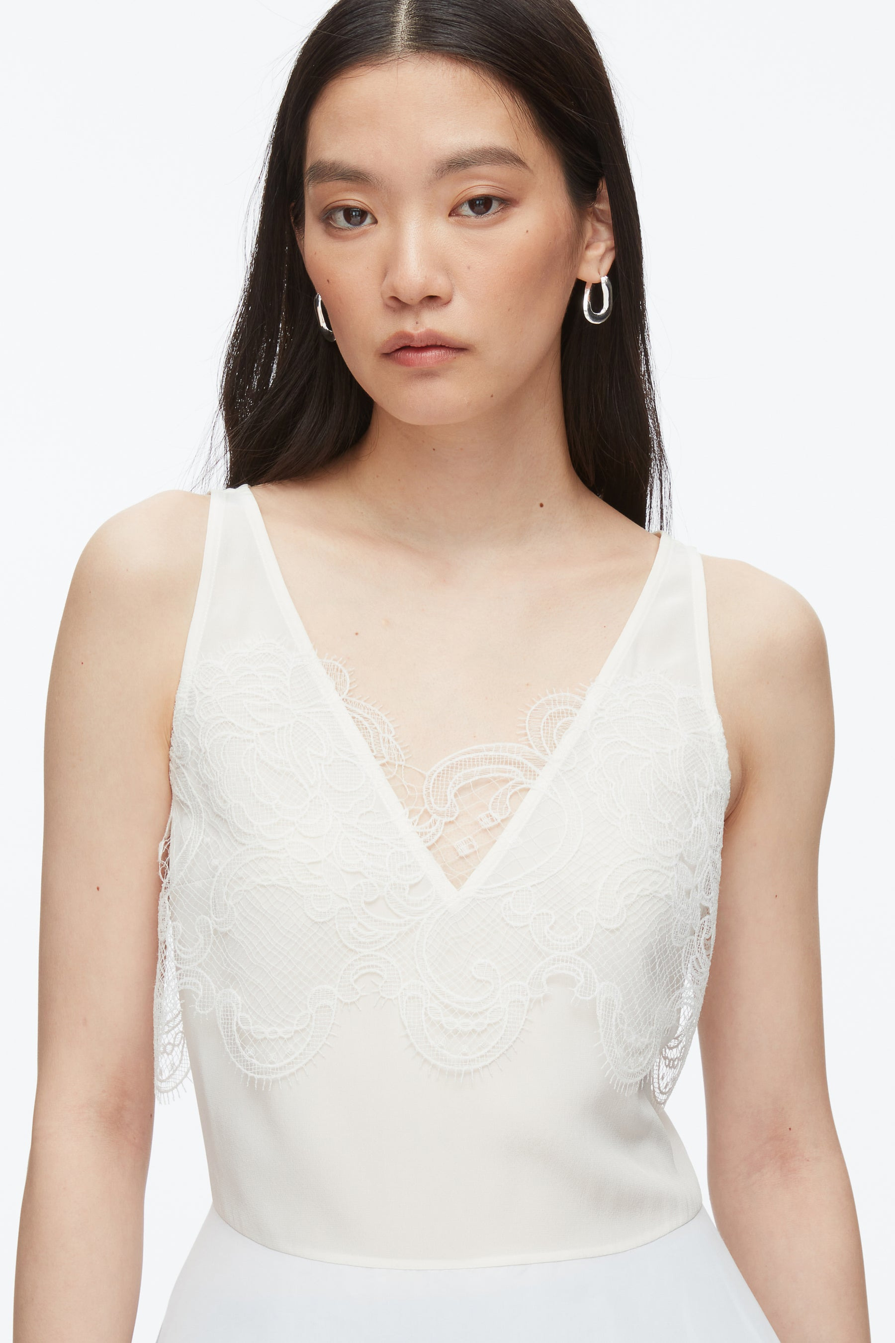 Chiffon Peplum Tank with Lace - 6