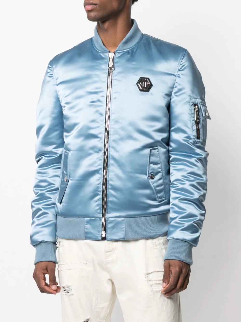 logo-plaque bomber jacket - 4