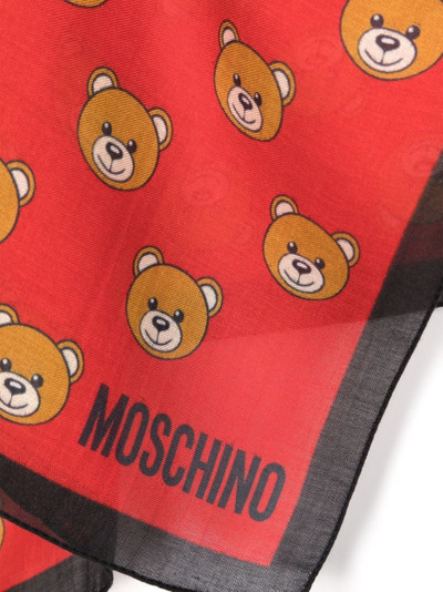 Moschino Leo Teddy-print scarf outlook
