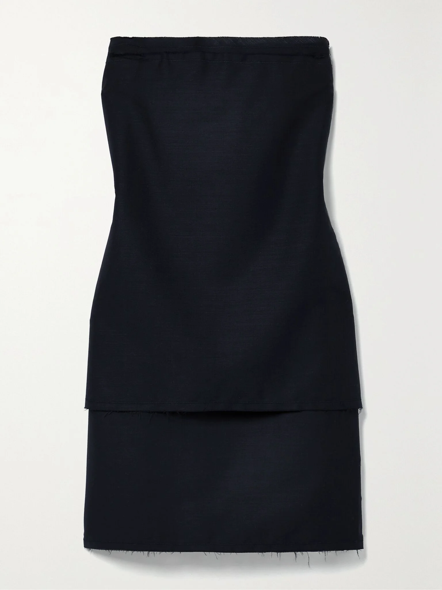 Bergliot strapless wool and mohair-blend mini dress Black - 1