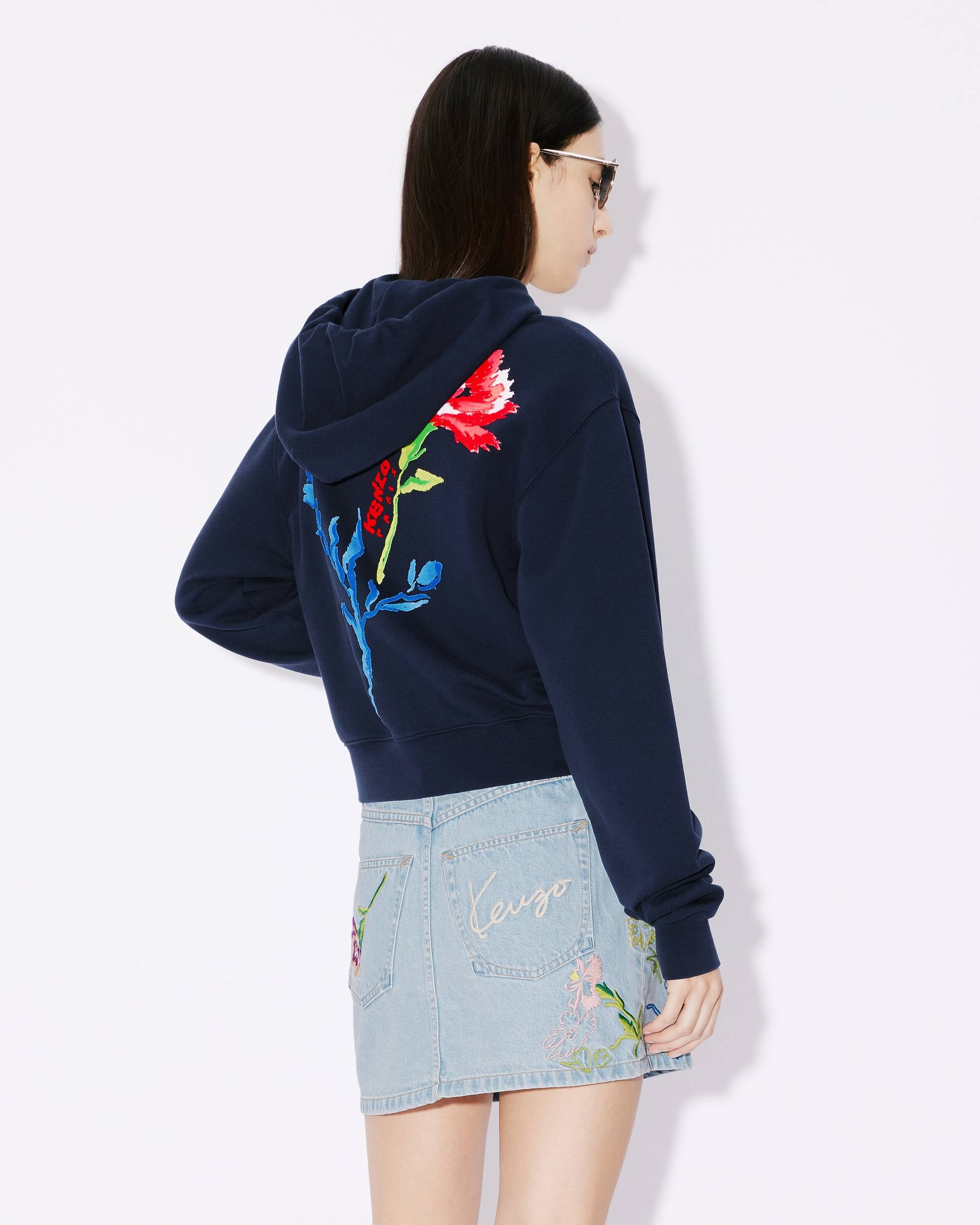 Hooded 'KENZO Drawn Flowers' embroidered sweatshirt - 4