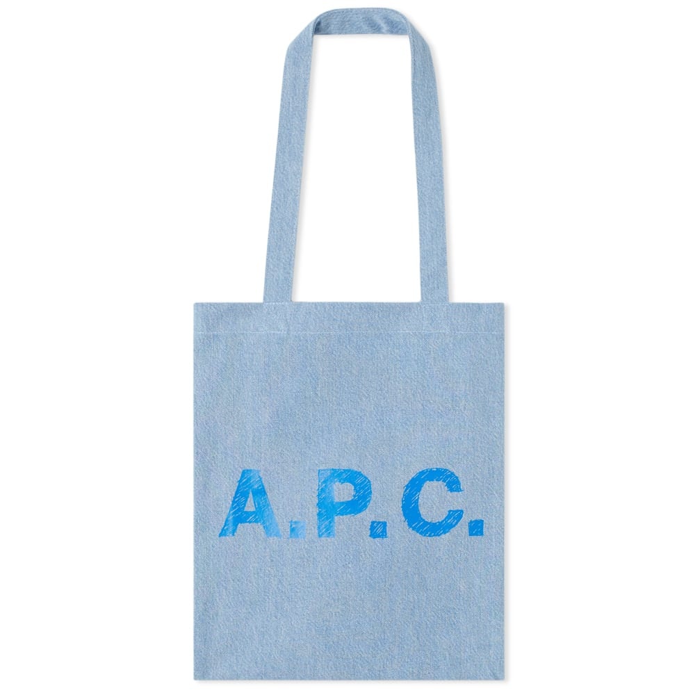 A.P.C. Lou Stonewashed Denim Tote - 1