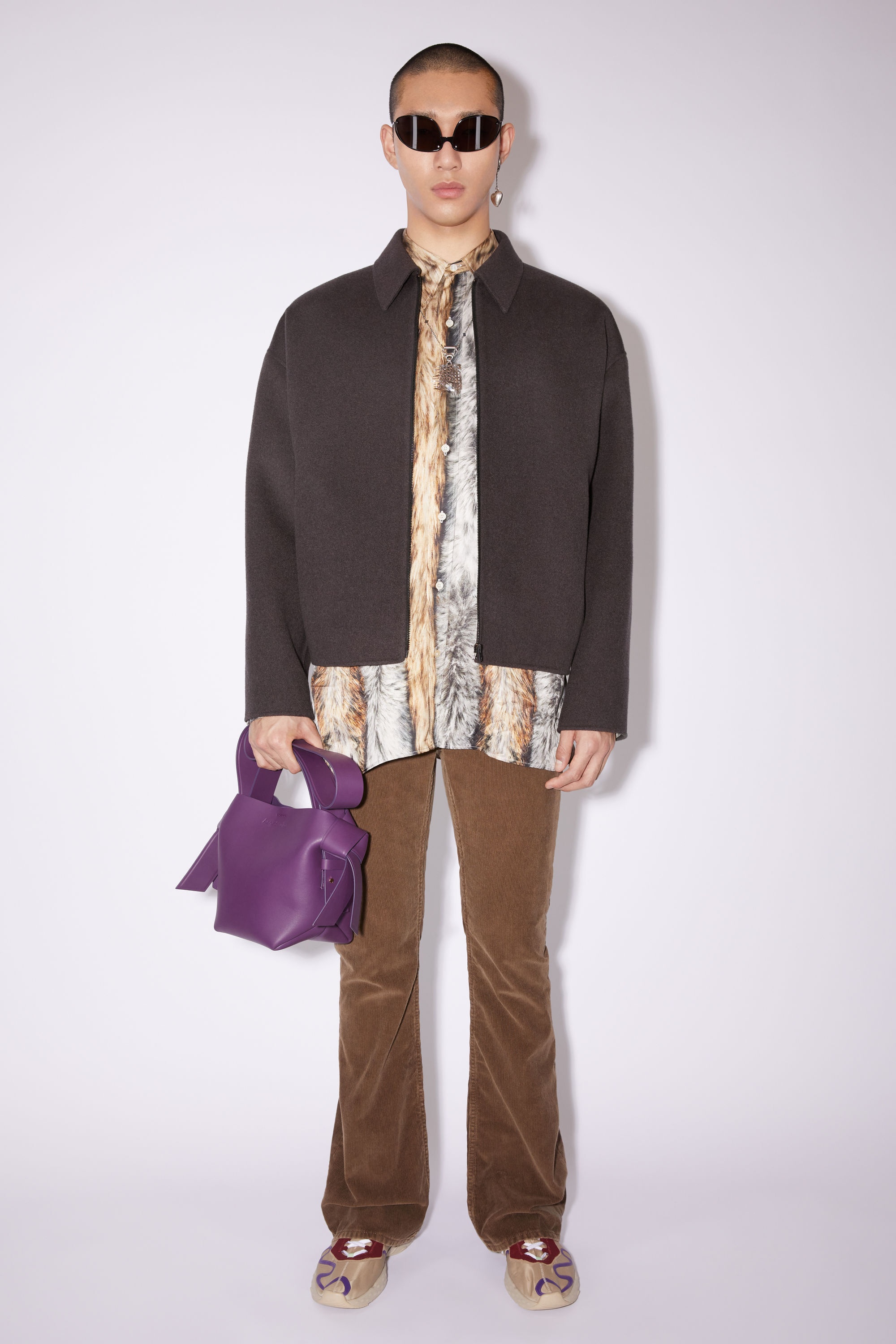 Double-faced wool jacket - Carbon grey - 2