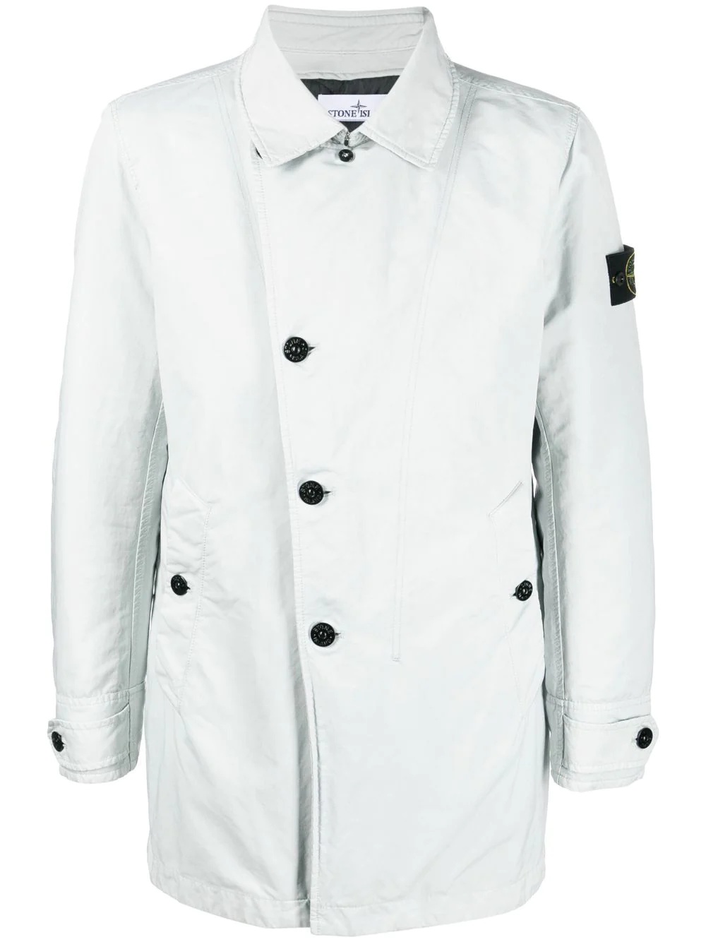 off-centre button-fastening coat - 1