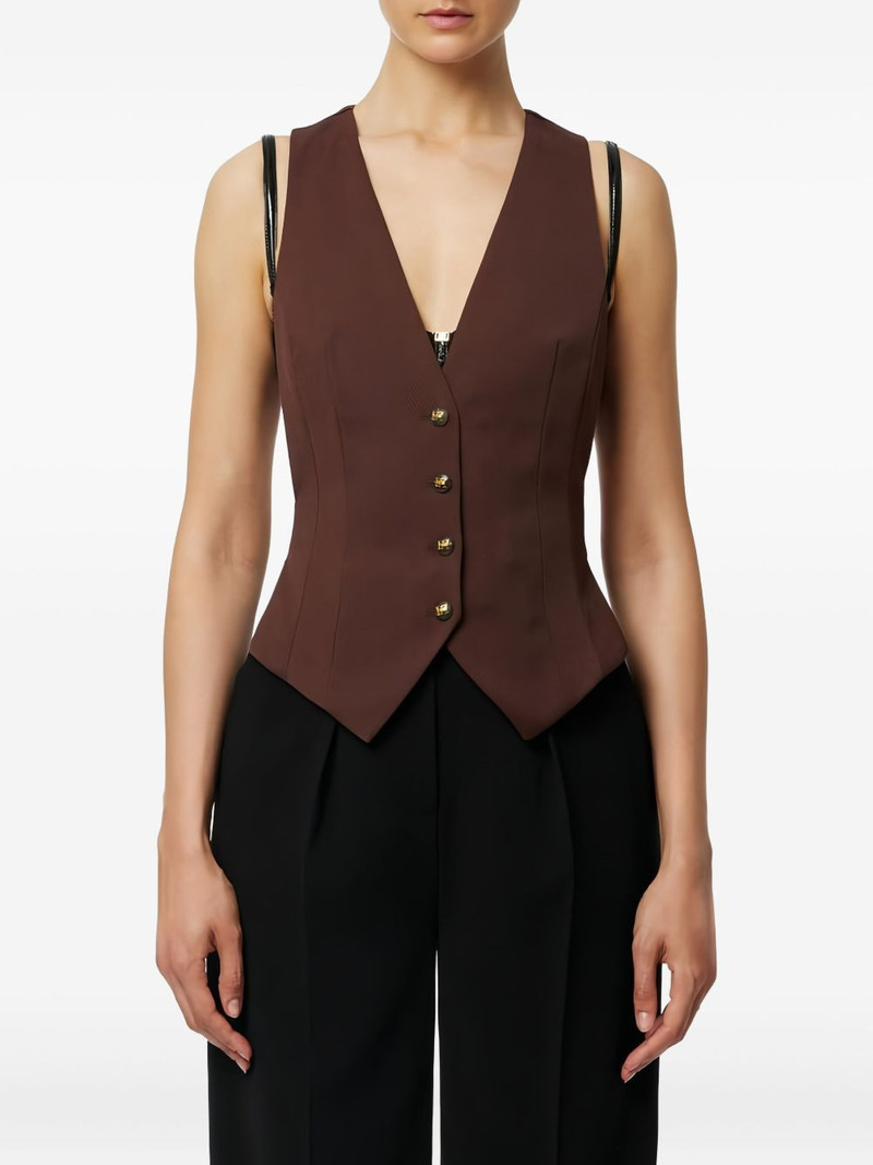 ELISABETTA FRANCHI gabardine buttoned waistcoat outlook