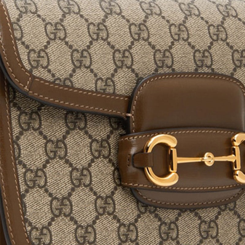 (WMNS) Gucci 1955 Canvas Single-Shoulder Bag Unisex Small Ebony/Brown 602204-92TCG-8563 - 4