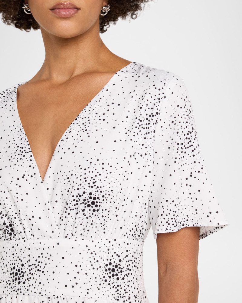 Dotted Flutter-Sleeve Midi Dress 5
