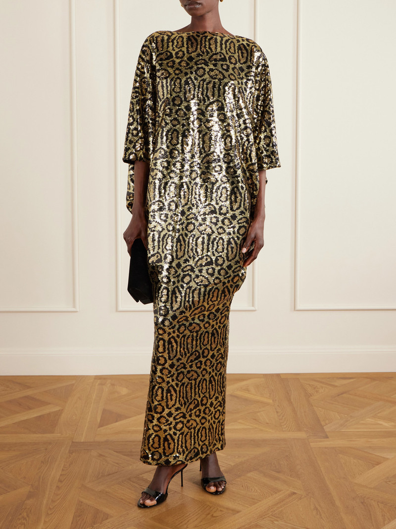 Taller Marmo Ruman Animal-print Sequined Mesh Gown outlook