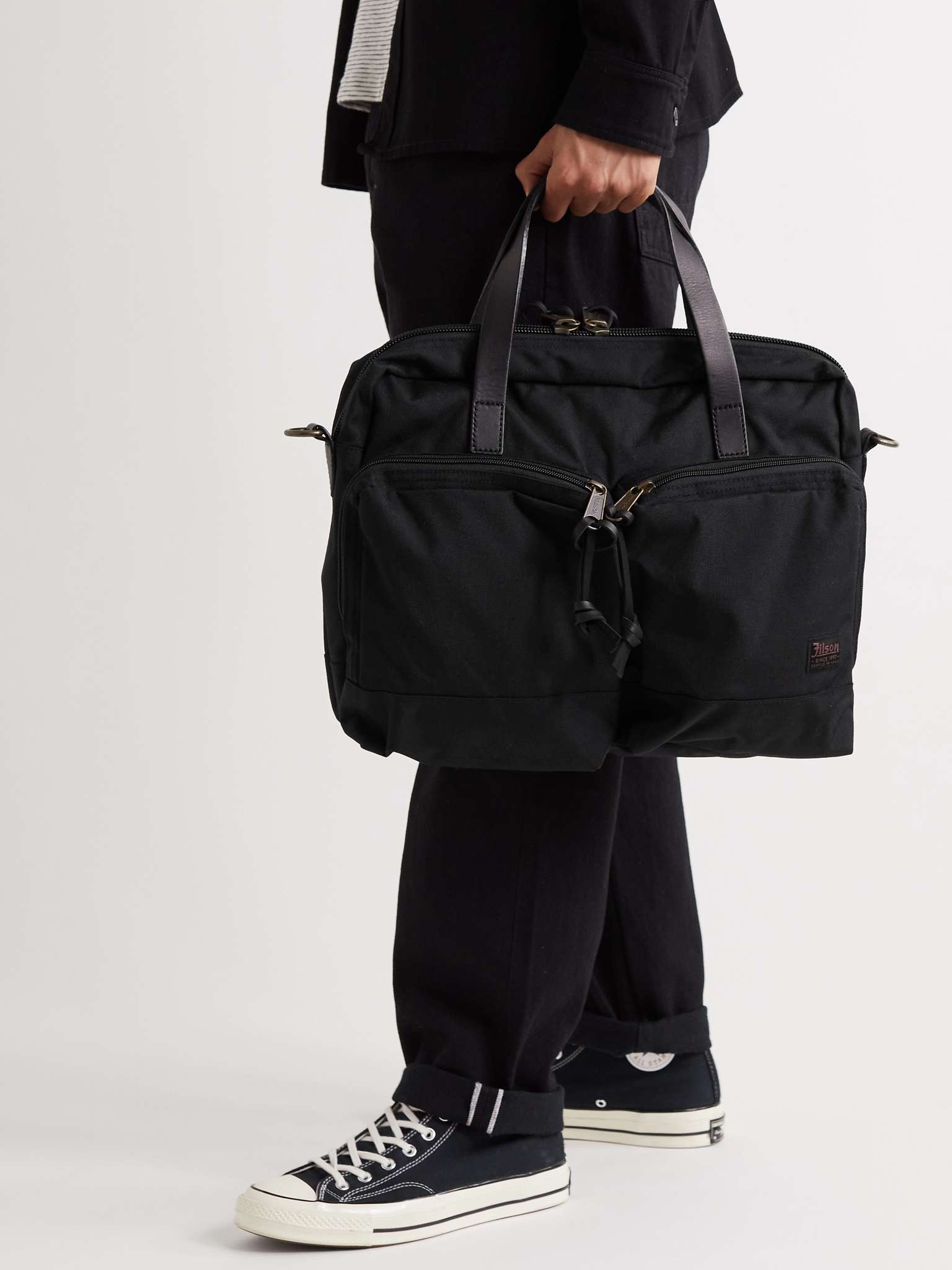 Dryden Leather-Trimmed Nylon Briefcase - 2