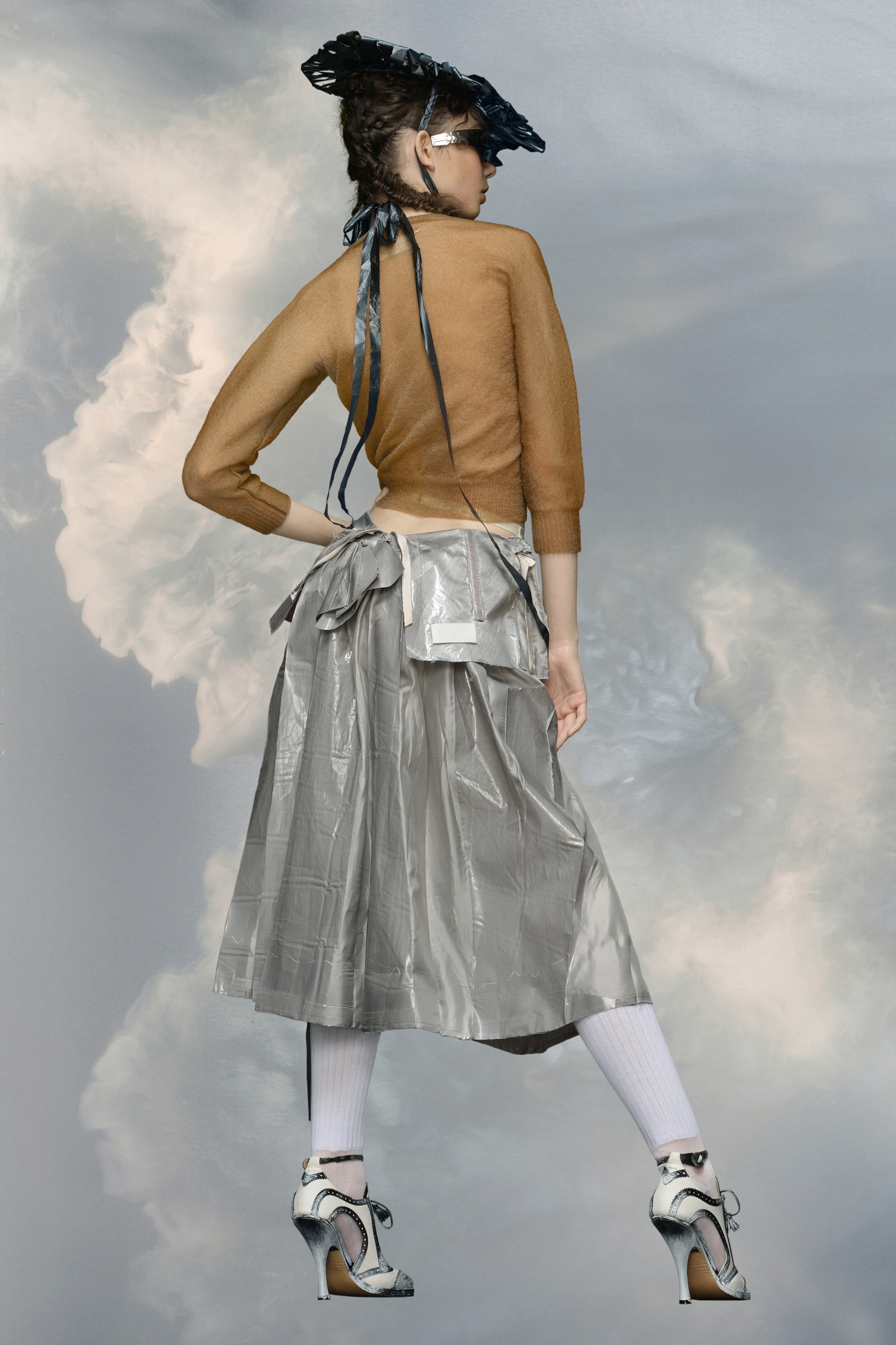 Laminated satin midi skirt - 7