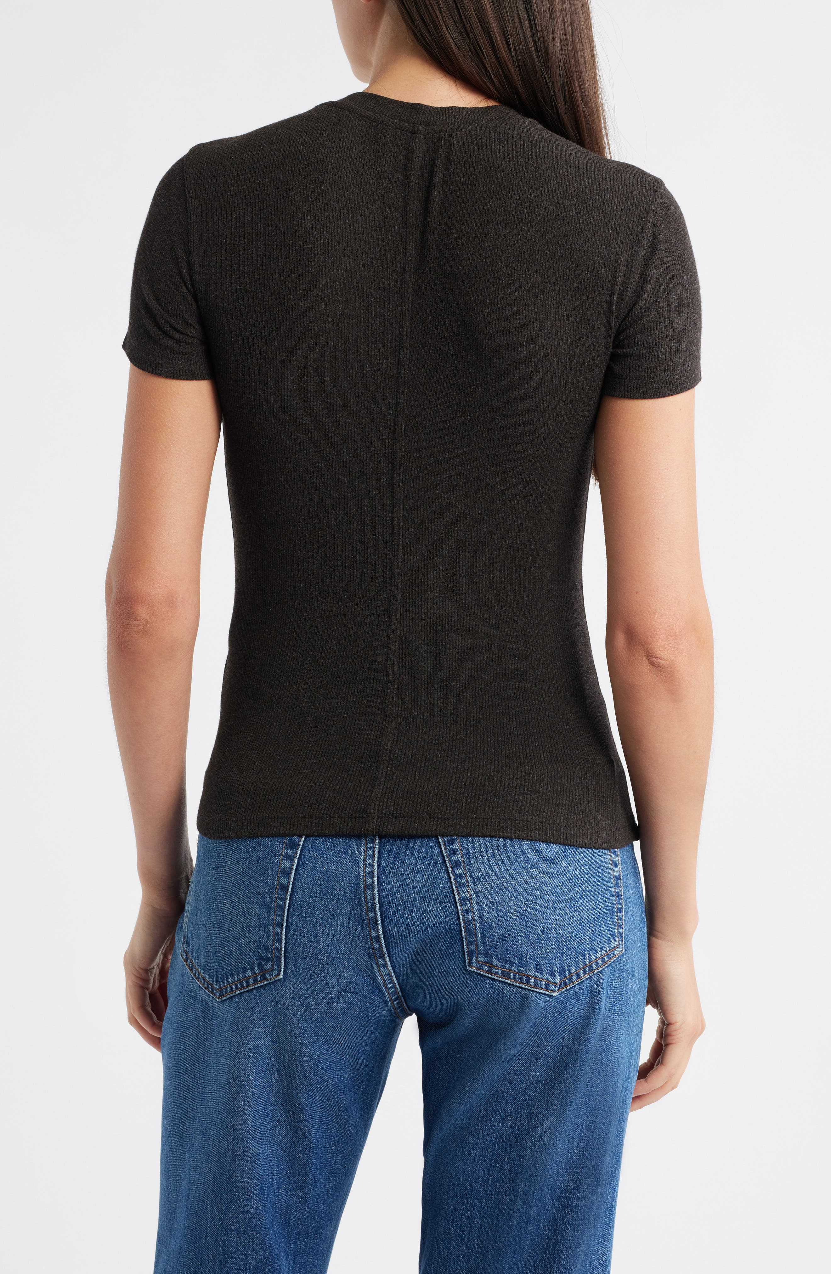 FRAME The Rib Baby T-Shirt in Coffee Heather at Nordstrom - 2