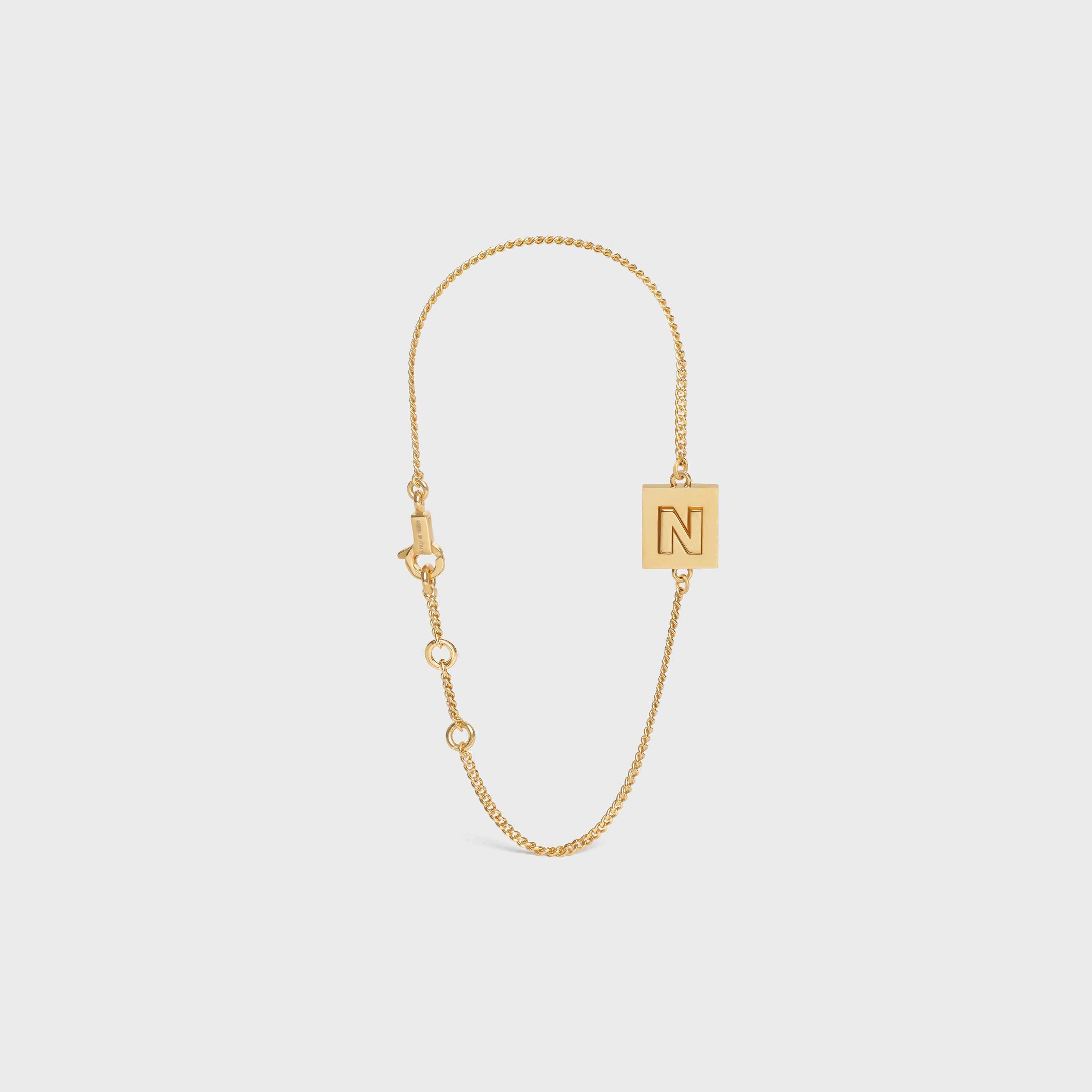 Alphabet N Bracelet in Brass with Gold Finish - 2