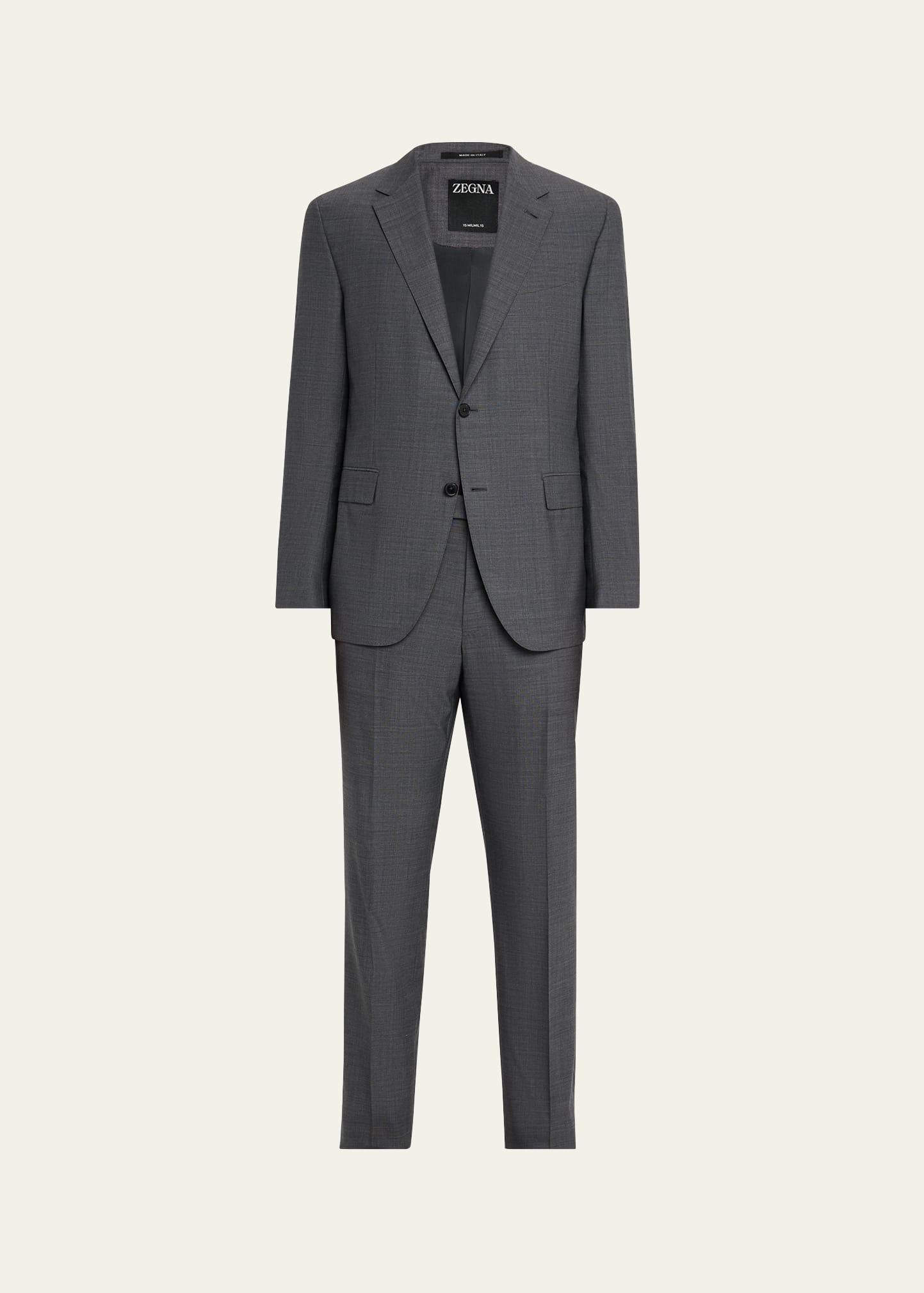 Men's Textured Wool Suit - 1