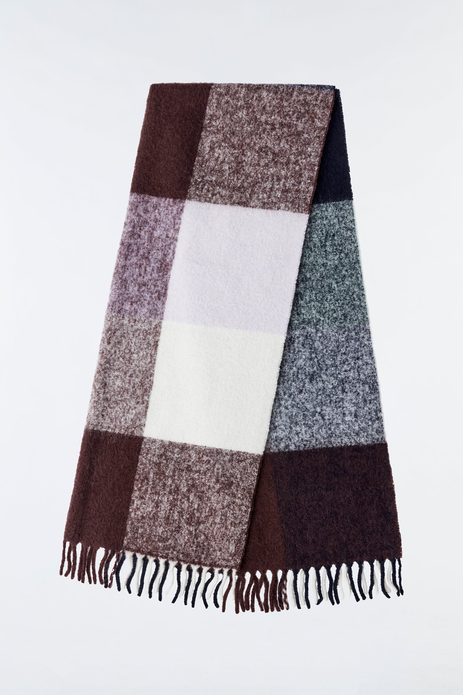 AMIN oversized plaid wool scarf - 1