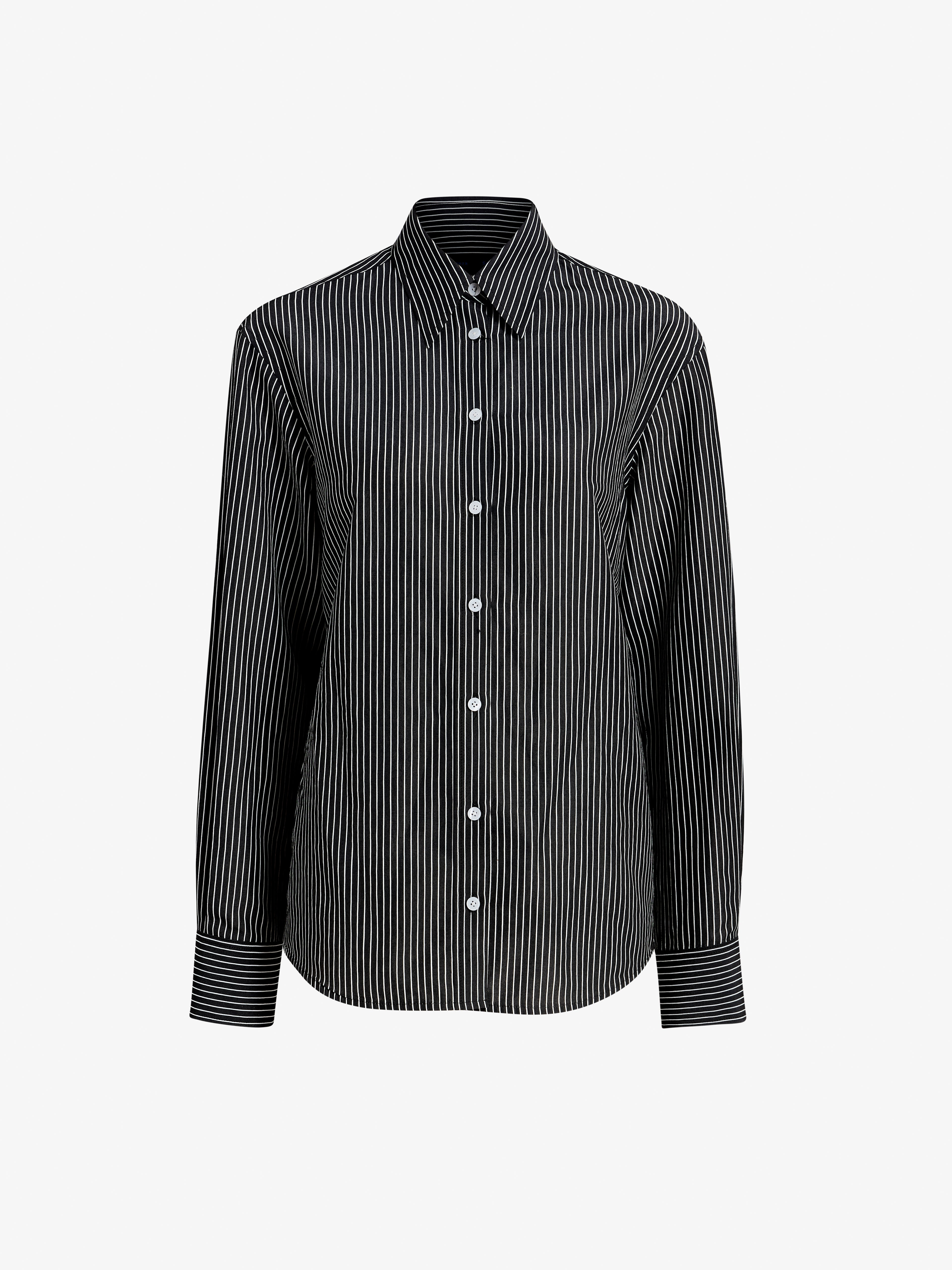 Lynsey Top in Viscose Striped Shirting - 1
