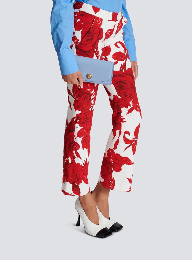 Emblème grained calfskin clutch 8