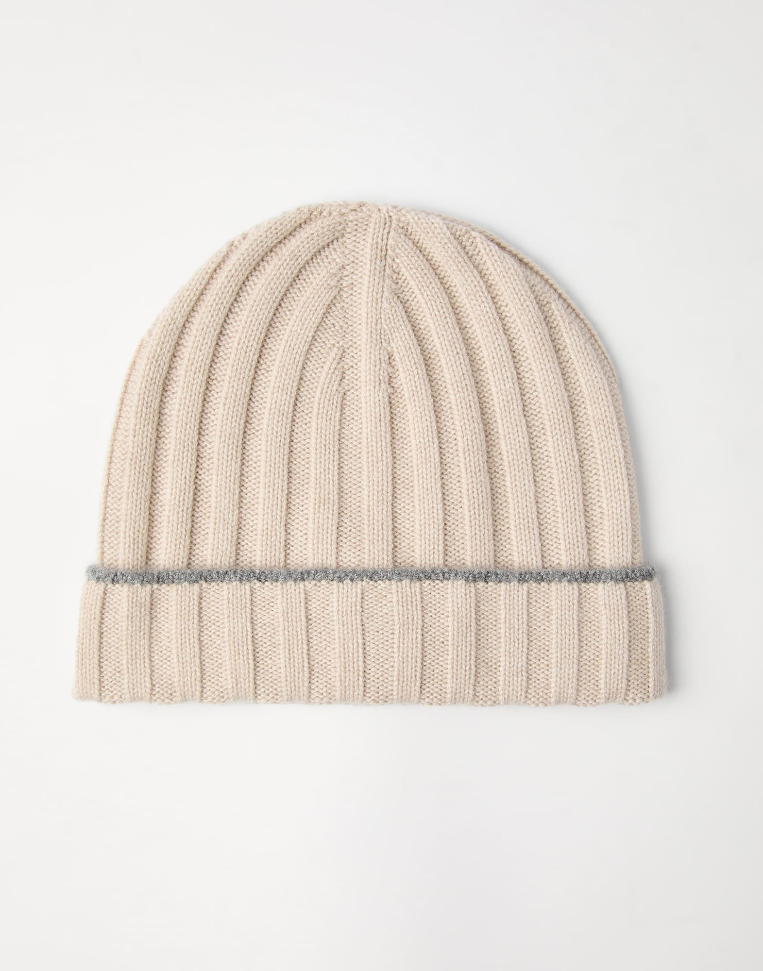 Cashmere rib knit beanie - 1