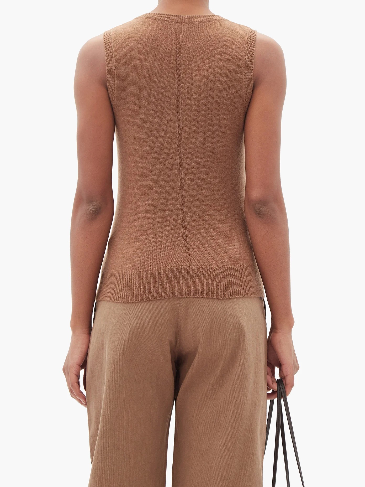 Amalia round-neck sleeveless cashmere sweater - 5