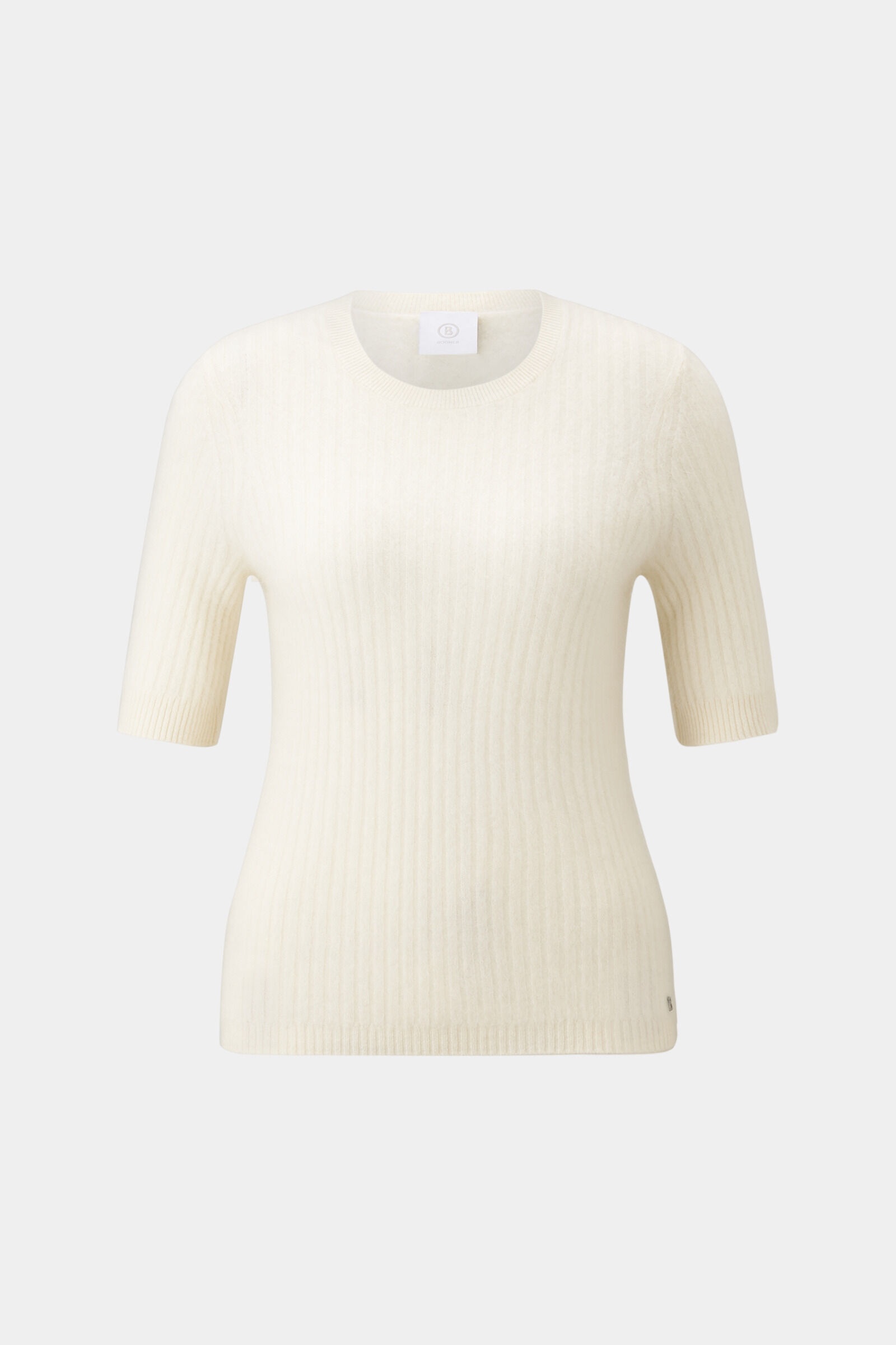 Sue Cashmere short-sleeved sweater in Cream white - 1