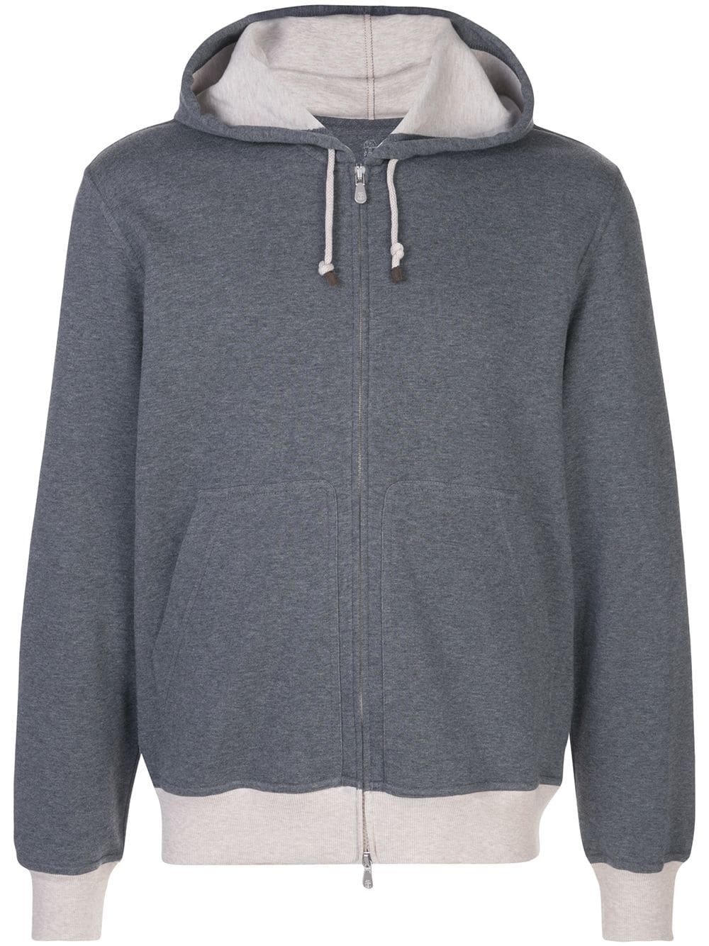 drawstring zipped hoodie - 1