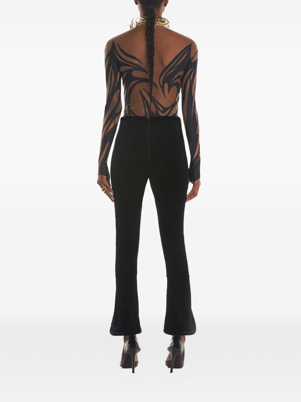 abstract-print long-sleeve bodysuit - 3