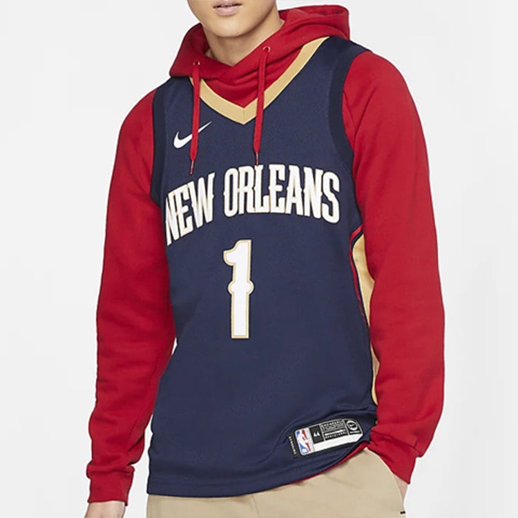 Nike NBA Zion Williamson Basketball Sports Jersey SW Fan Edition New Orleans Pelicans 1 Navy Blue Da - 4