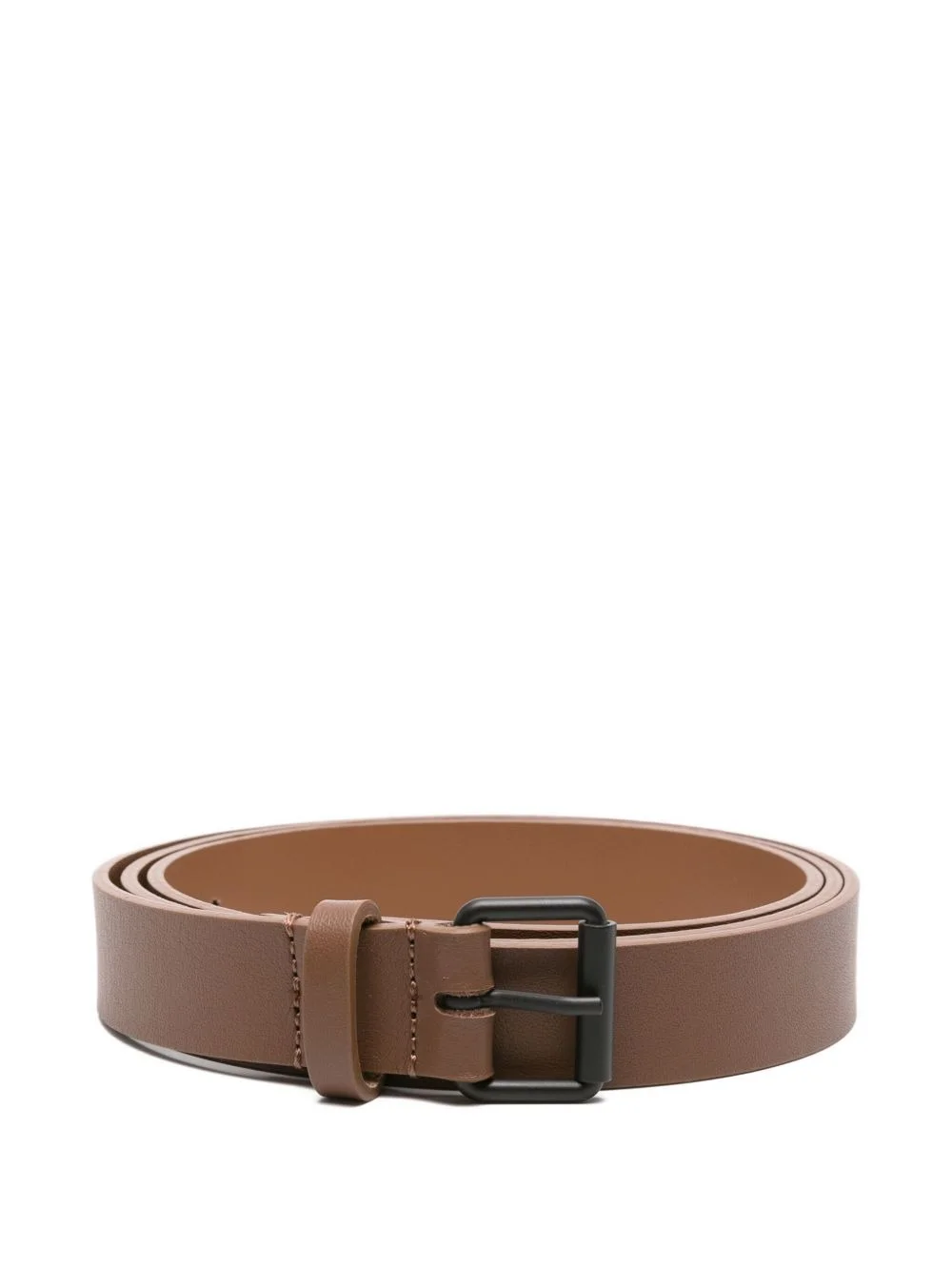 leather square-buckle belt - 1