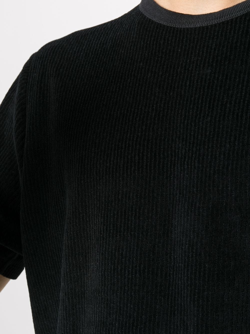 round neck corduroy T-shirt - 5