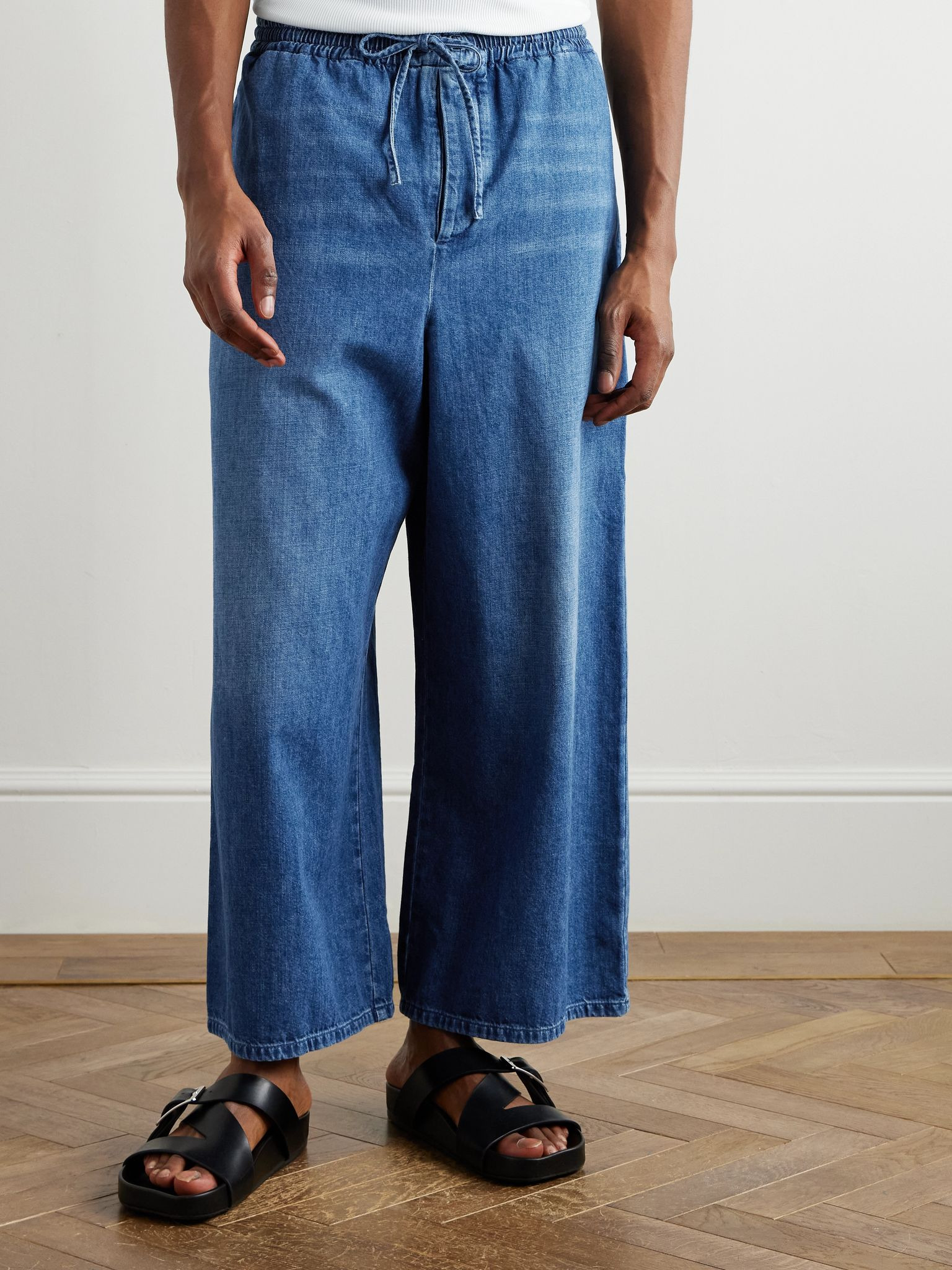 + Paula's Ibiza Wide-Leg Cropped Drawstring Jeans Light blue - 3